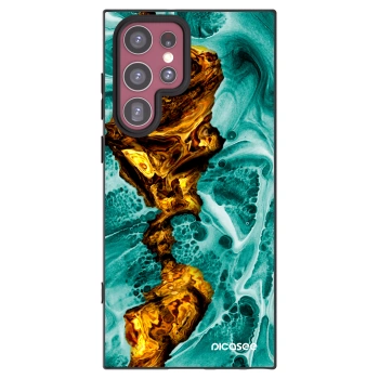 Picasee silikónový čierny obal pre Samsung Galaxy S22 Ultra 5G - Goldsky