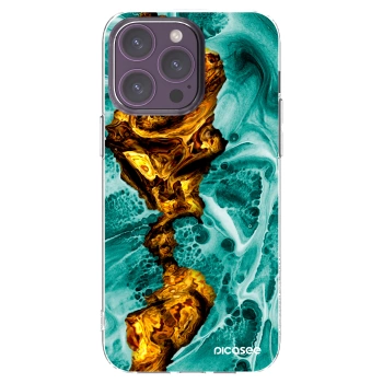 Picasee silikónový prehľadný obal pre Apple iPhone 14 Pro Max - Goldsky