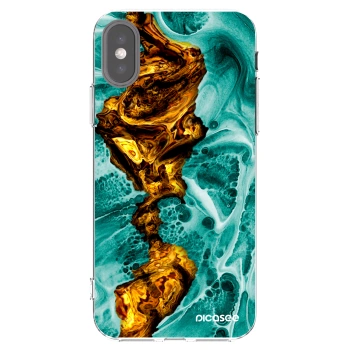 Picasee silikónový prehľadný obal pre Apple iPhone X/XS - Goldsky