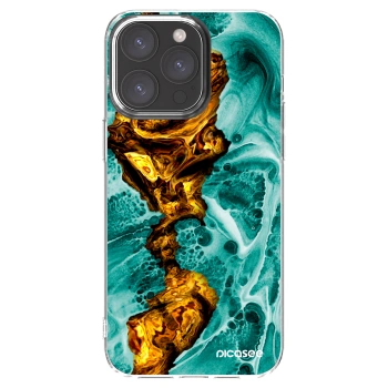 Picasee silikónový prehľadný obal pre Apple iPhone 15 Pro Max - Goldsky