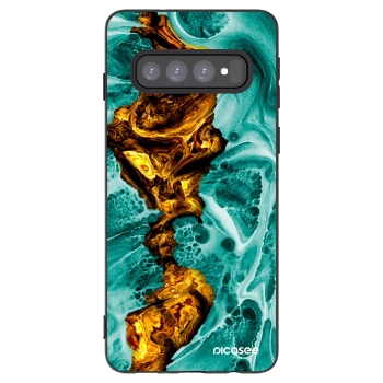 Picasee silikónový čierny obal pre Samsung Galaxy S10 G973 - Goldsky