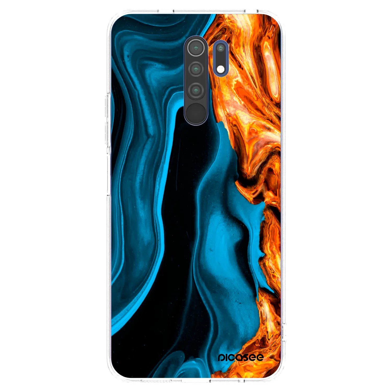 Picasee silikónový prehľadný obal pre Xiaomi Redmi 9 - Gold blue