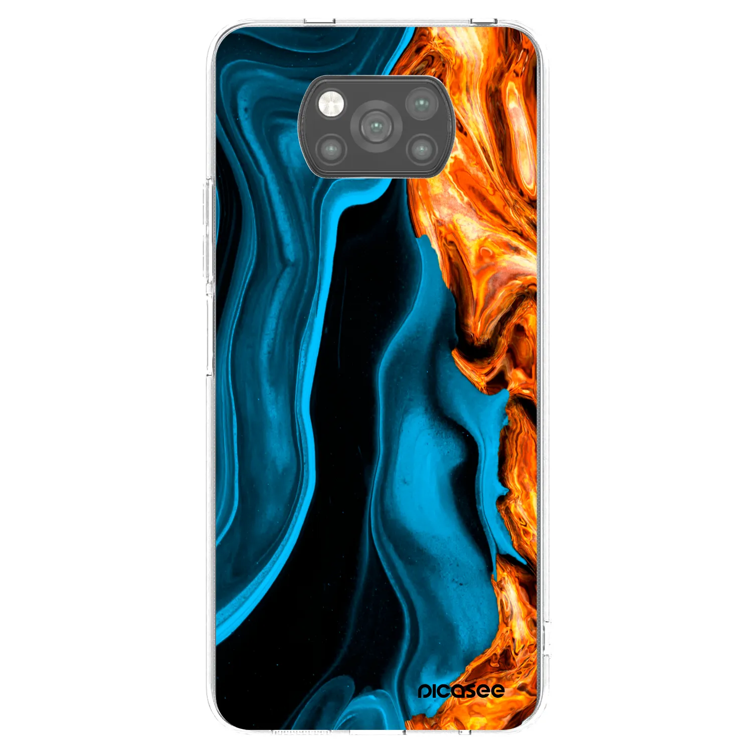 Picasee silikónový čierny obal pre Xiaomi Poco X3 - Gold blue