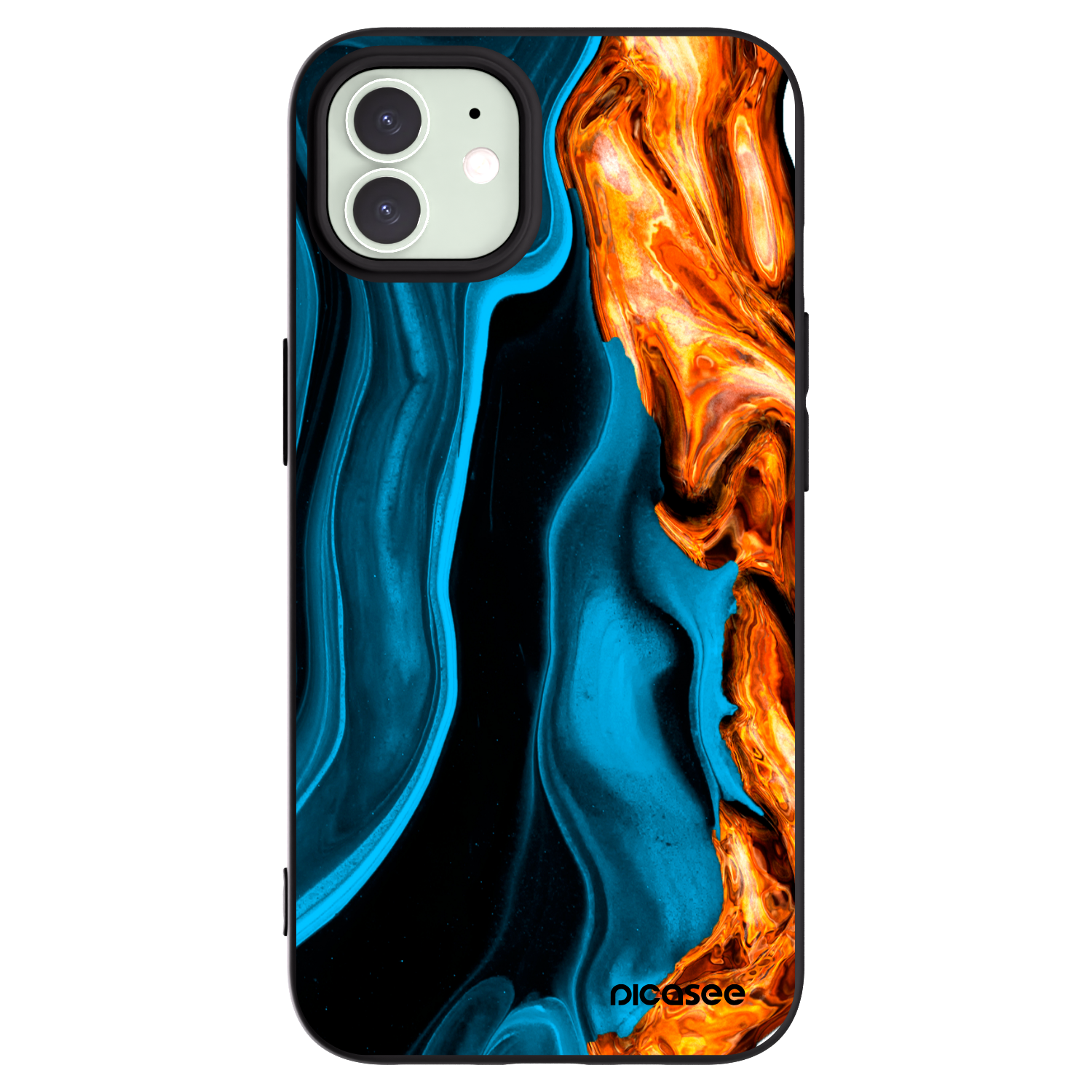 Picasee silikónový čierny obal pre Apple iPhone 12 Pro - Gold blue