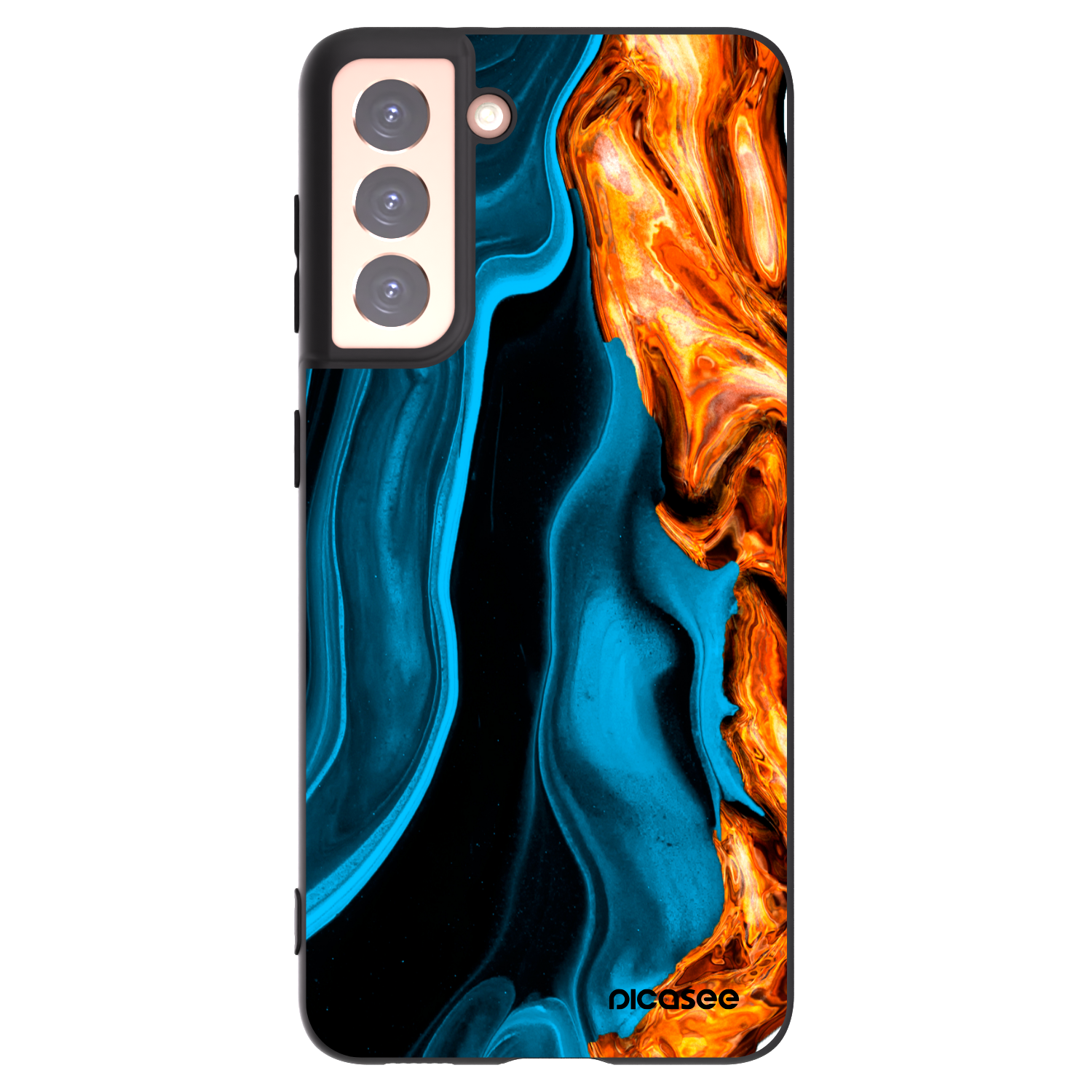 Silikónový čierny obal pre Samsung Galaxy S21 5G G991B - Gold blue