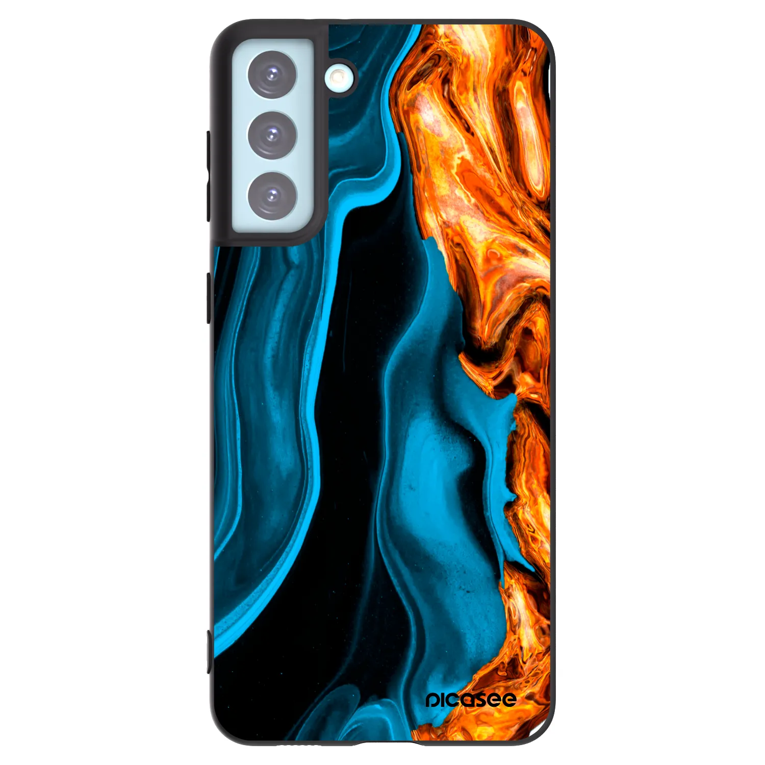 Picasee silikónový čierny obal pre Samsung Galaxy S21+ 5G G996F - Gold blue