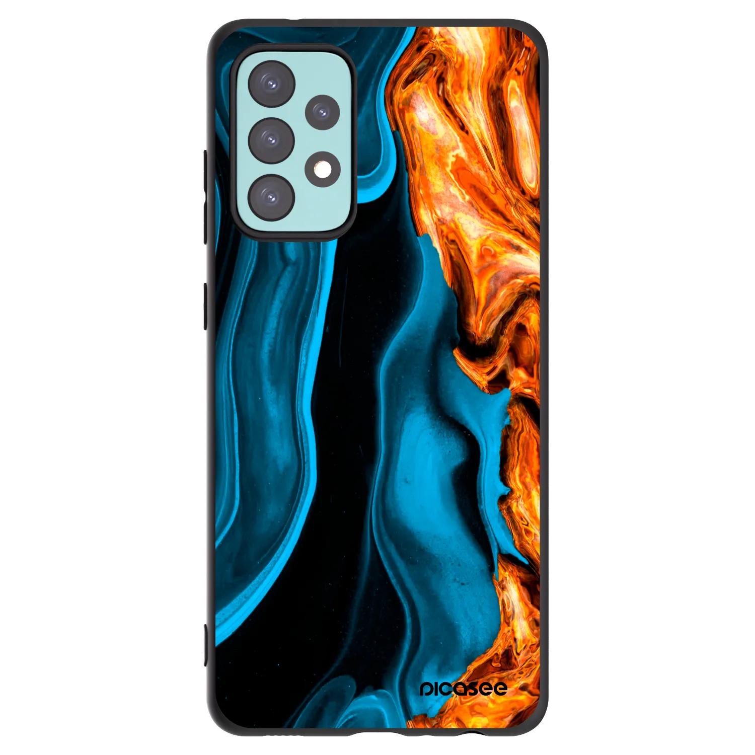 Picasee silikónový čierny obal pre Samsung Galaxy A72 A725F - Gold blue
