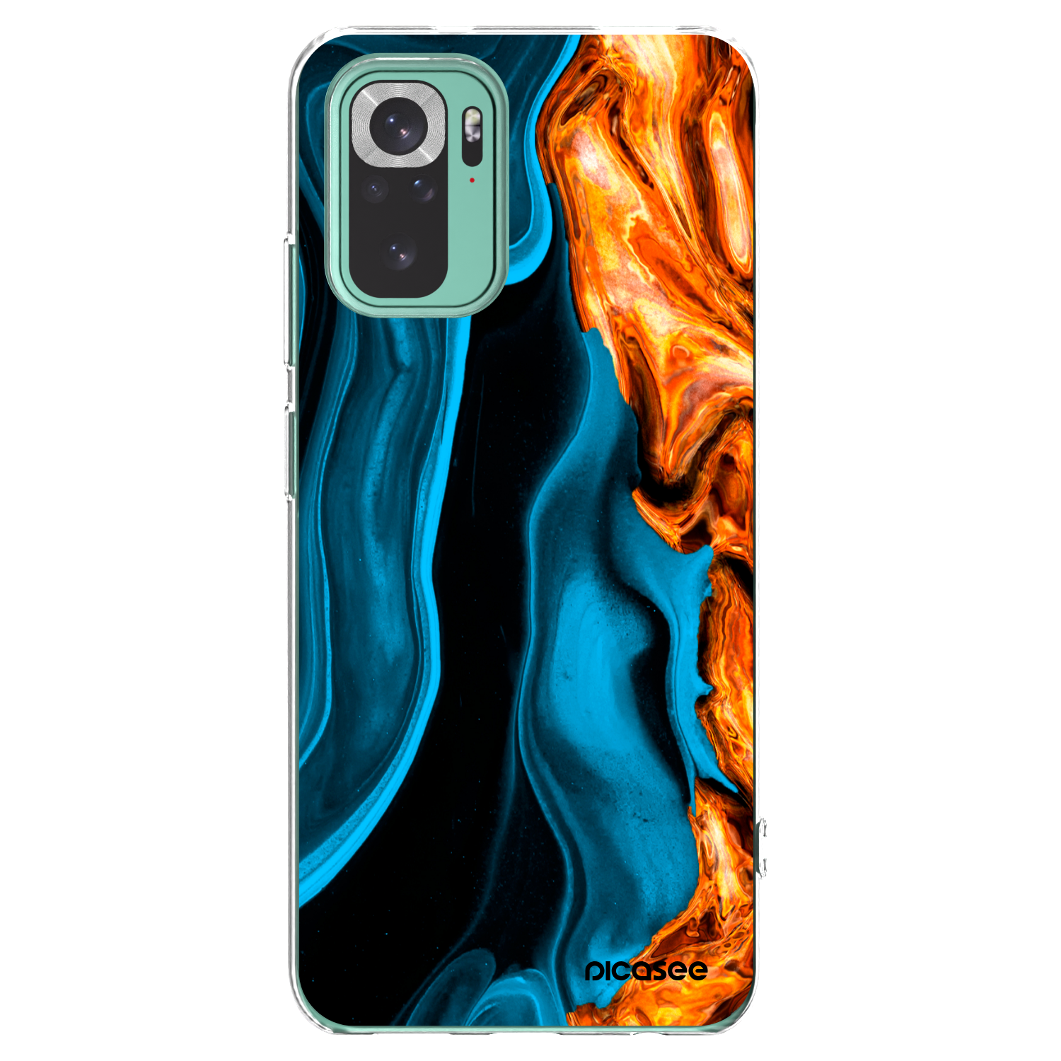 Picasee silikónový prehľadný obal pre Xiaomi Redmi Note 10 Pro - Gold blue