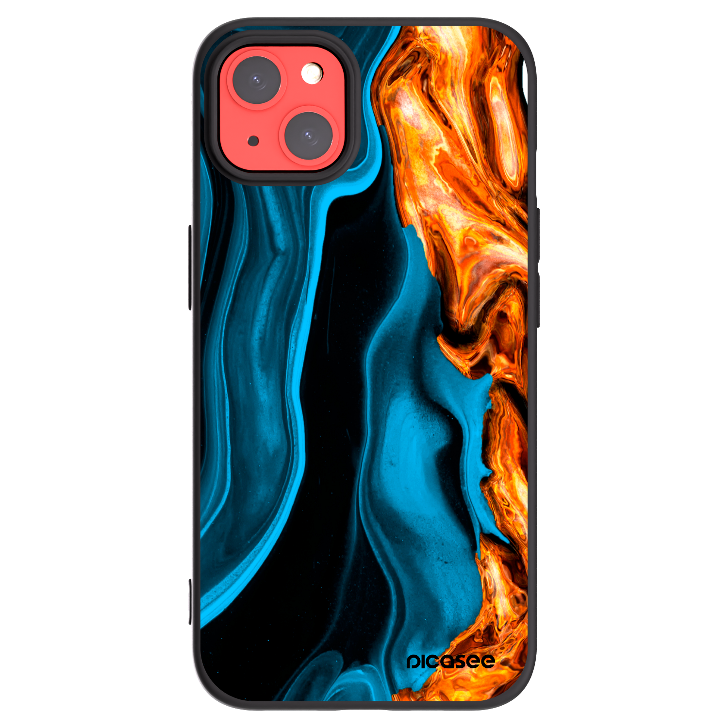 Silikónový čierny obal pre Apple iPhone 13 - Gold blue
