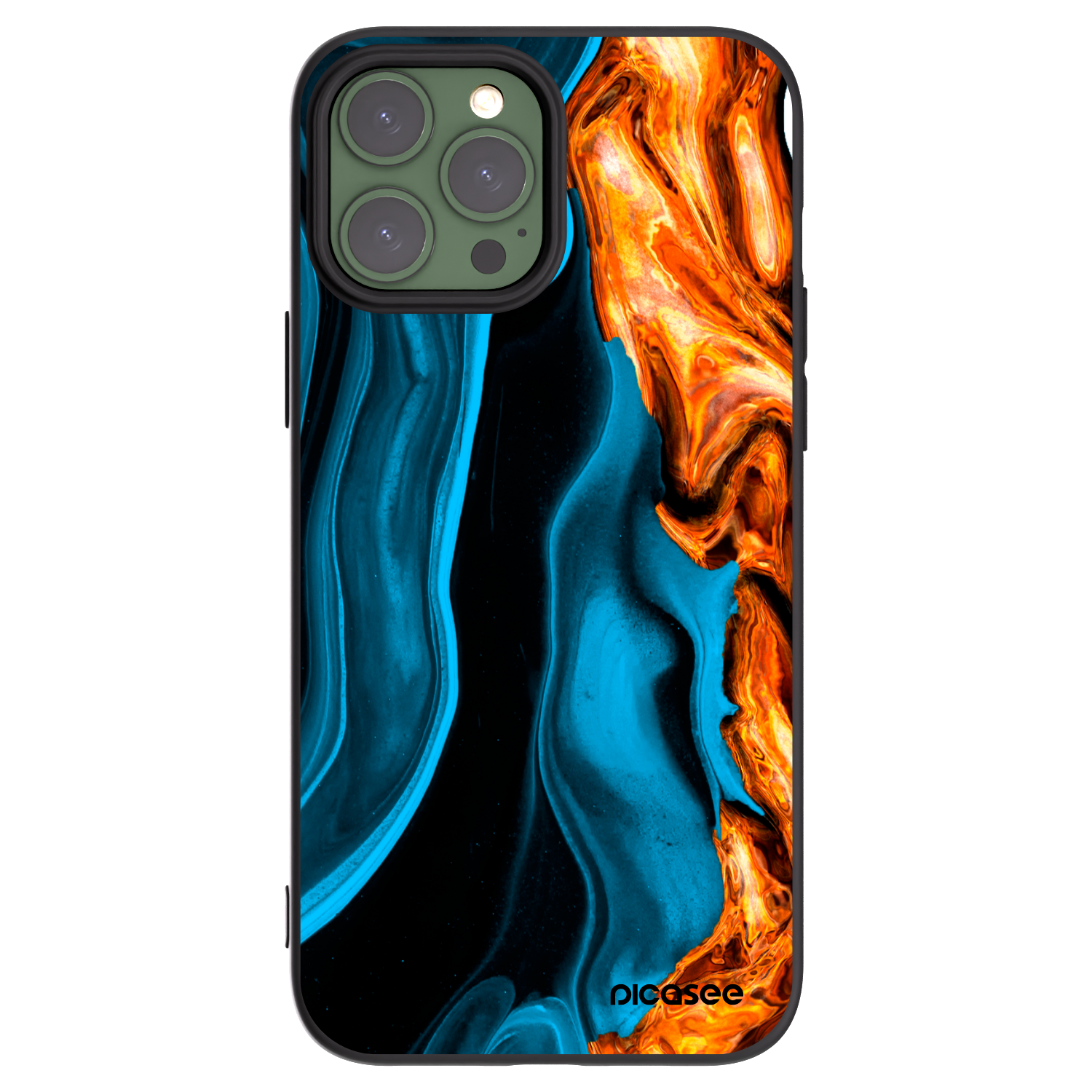 Silikónový čierny obal pre Apple iPhone 13 Pro Max - Gold blue