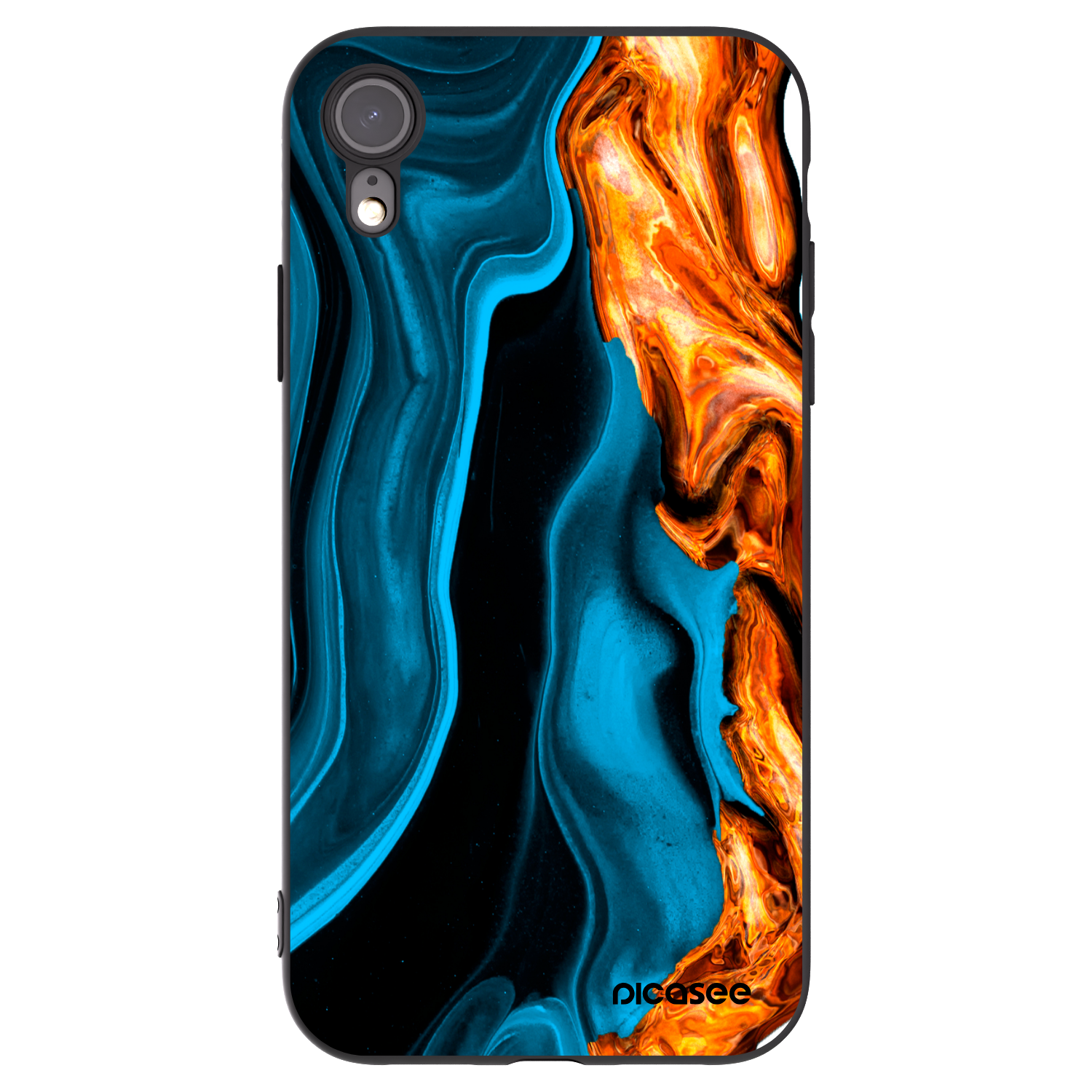 Picasee silikónový čierny obal pre Apple iPhone XR - Gold blue
