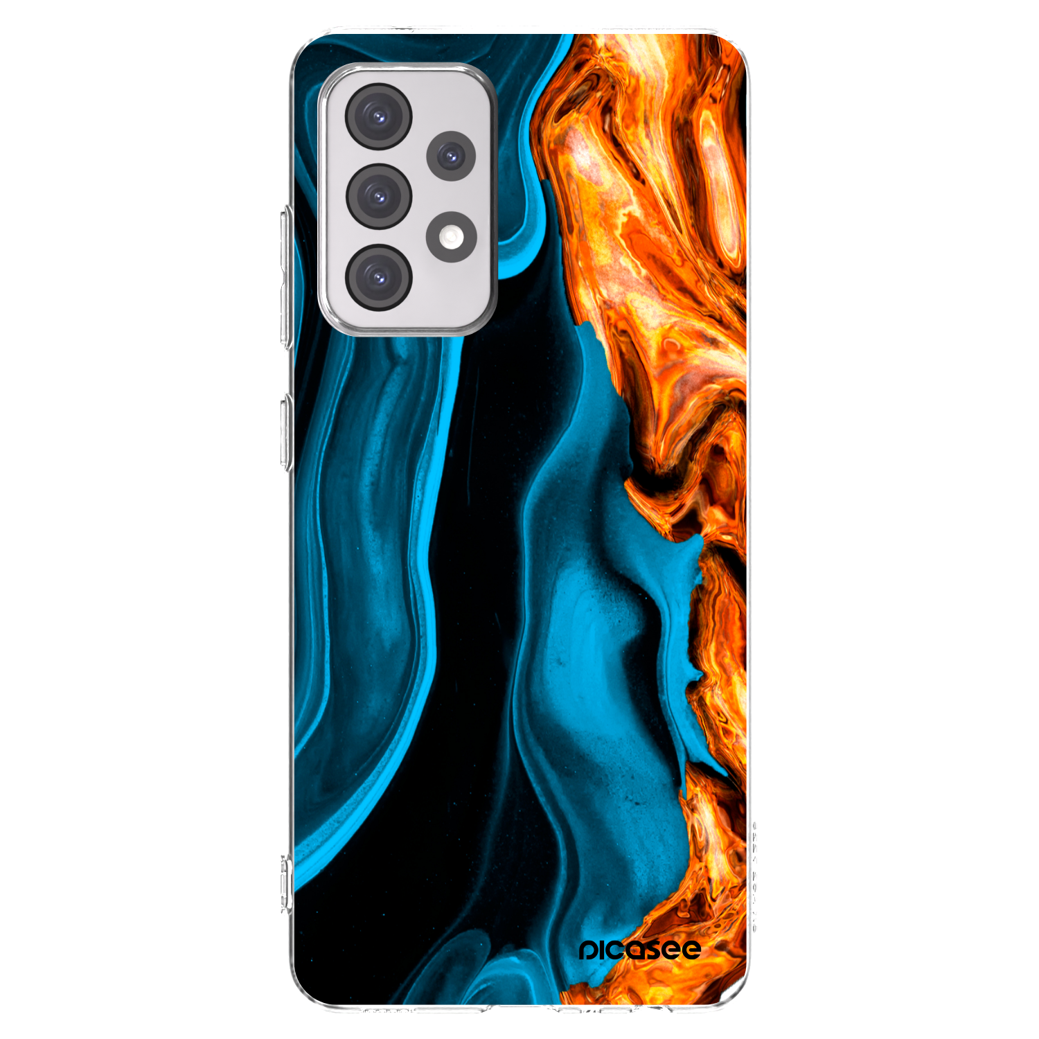 Picasee silikónový prehľadný obal pre Samsung Galaxy A52s 5G A528B - Gold blue