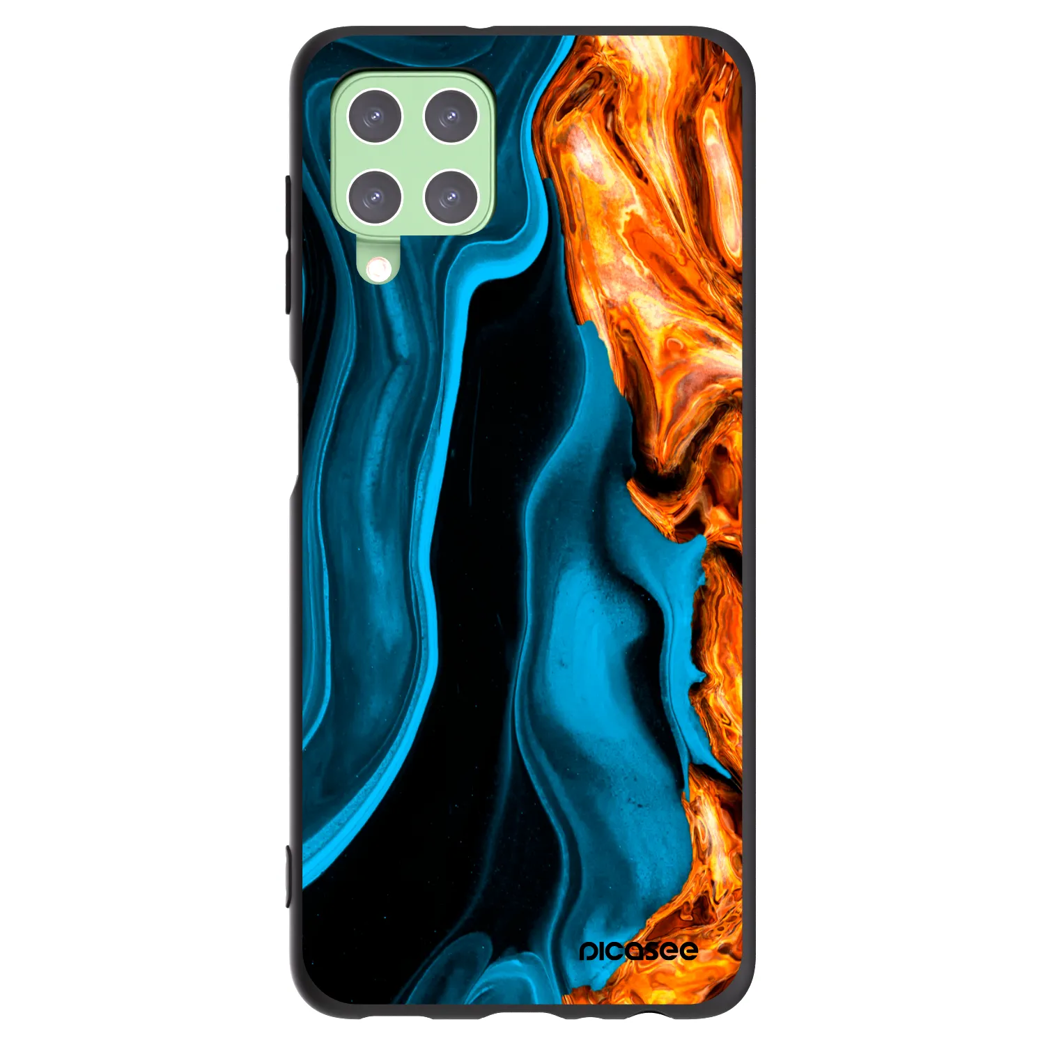 Picasee silikónový čierny obal pre Samsung Galaxy A22 A225F 4G - Gold blue