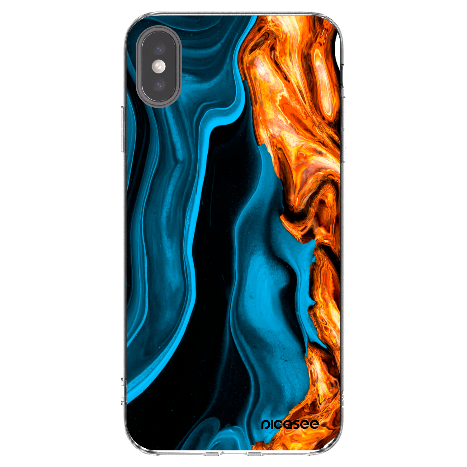 Picasee silikónový prehľadný obal pre Apple iPhone XS Max - Gold blue