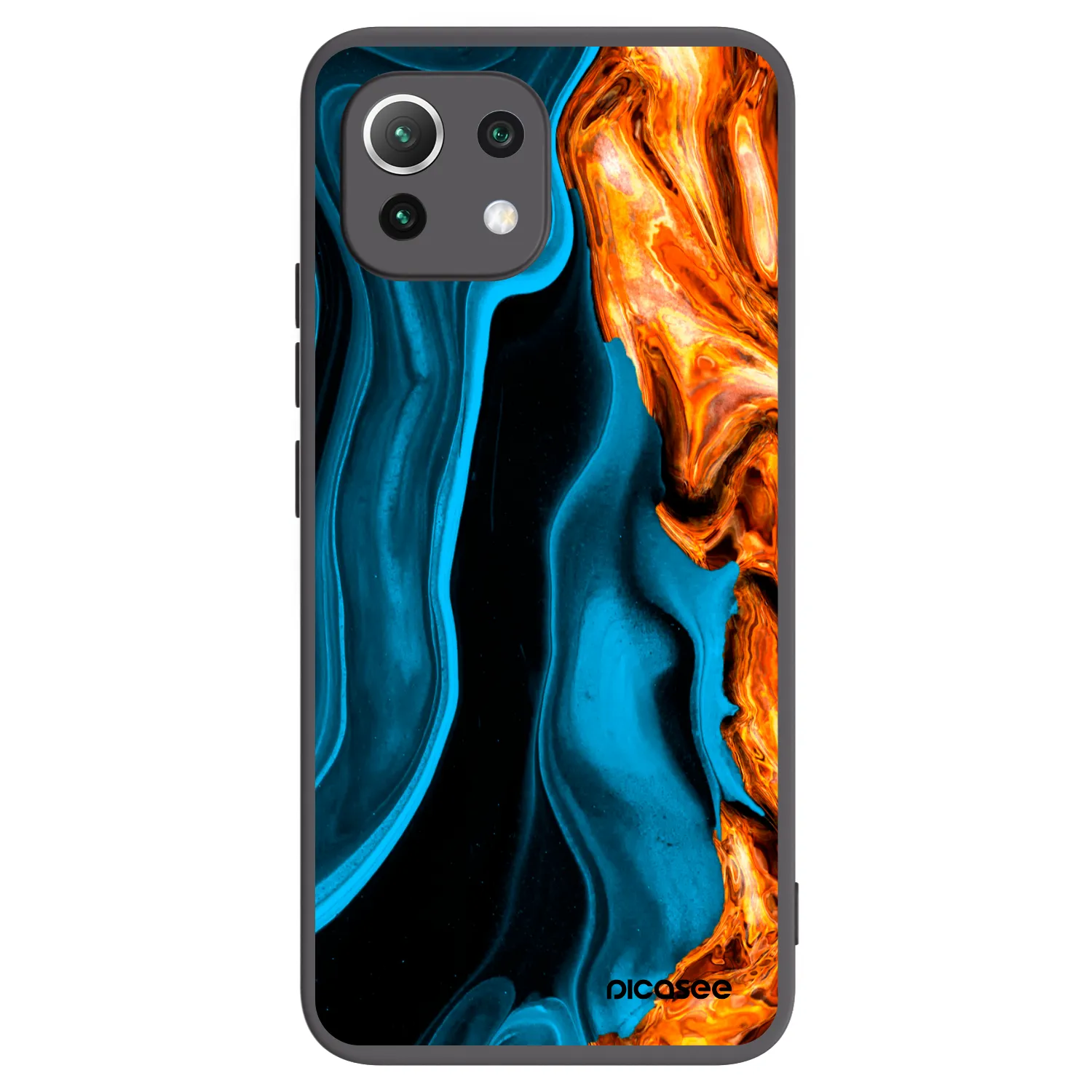Picasee silikónový čierny obal pre Xiaomi 11 Lite 5G NE - Gold blue