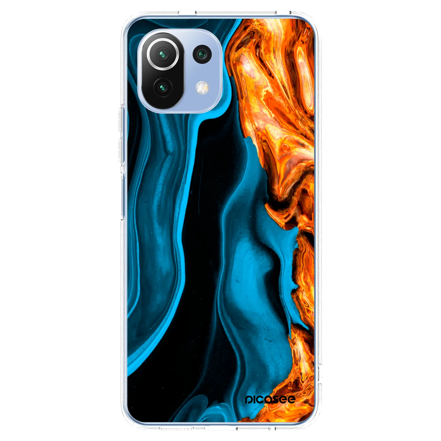 Picasee silikónový prehľadný obal pre Xiaomi 11 Lite 5G NE - Gold blue