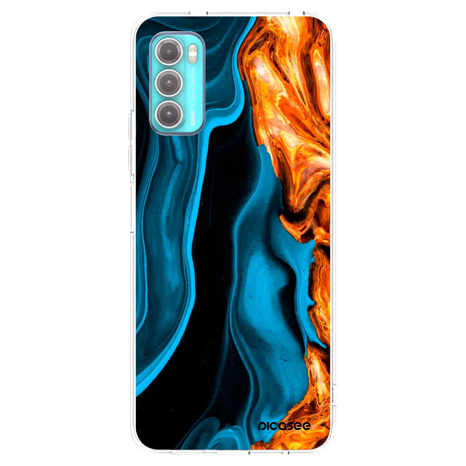 Picasee silikónový prehľadný obal pre Motorola Moto G60 - Gold blue