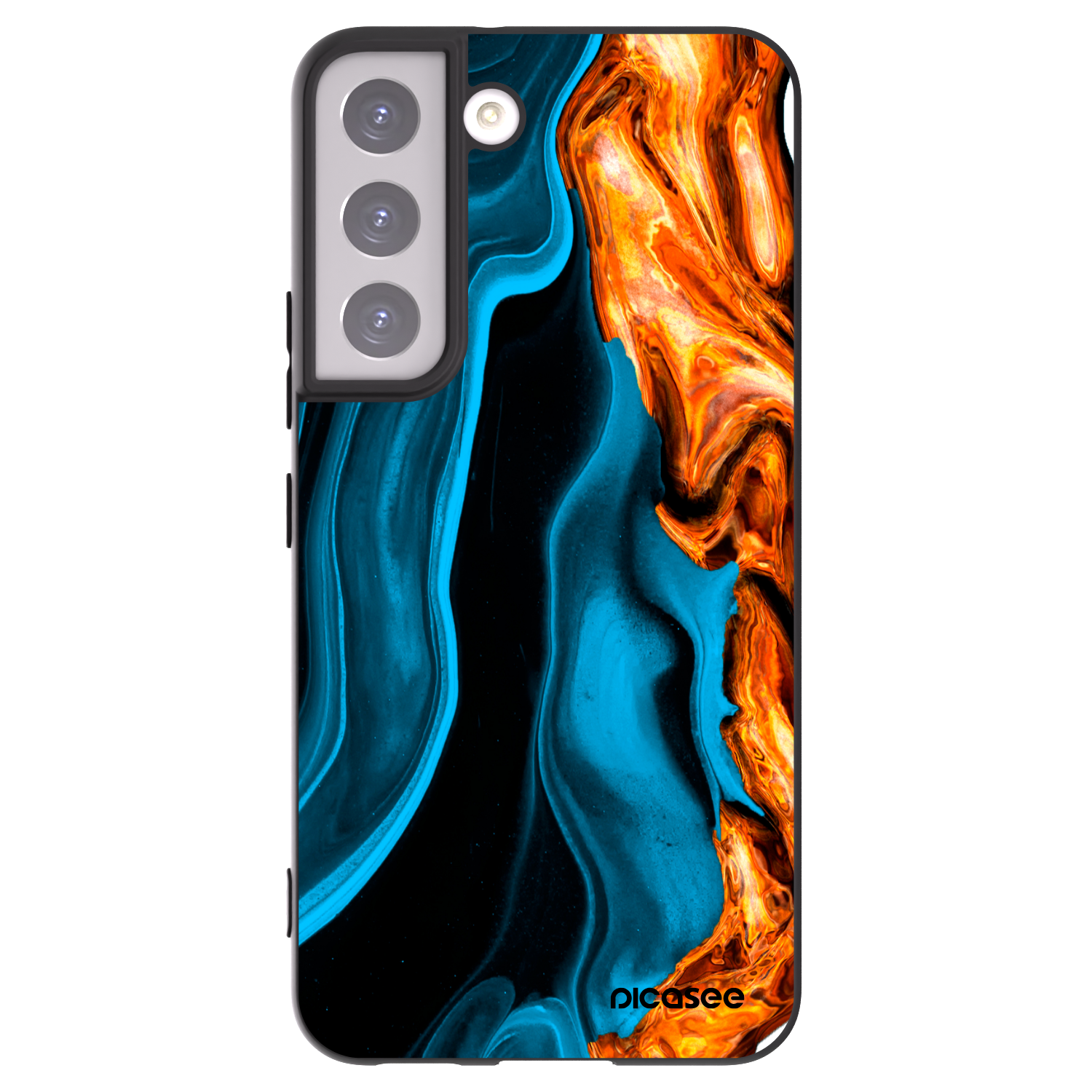 Picasee silikónový čierny obal pre Samsung Galaxy S22 5G - Gold blue