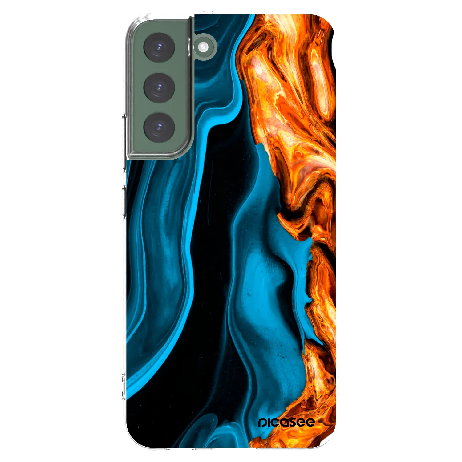 Picasee silikónový prehľadný obal pre Samsung Galaxy S22+ 5G - Gold blue
