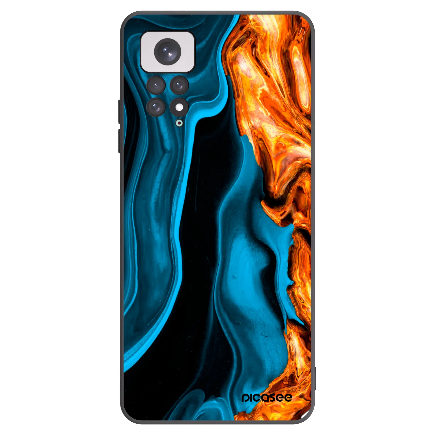 Picasee silikónový čierny obal pre Xiaomi Redmi Note 11 - Gold blue