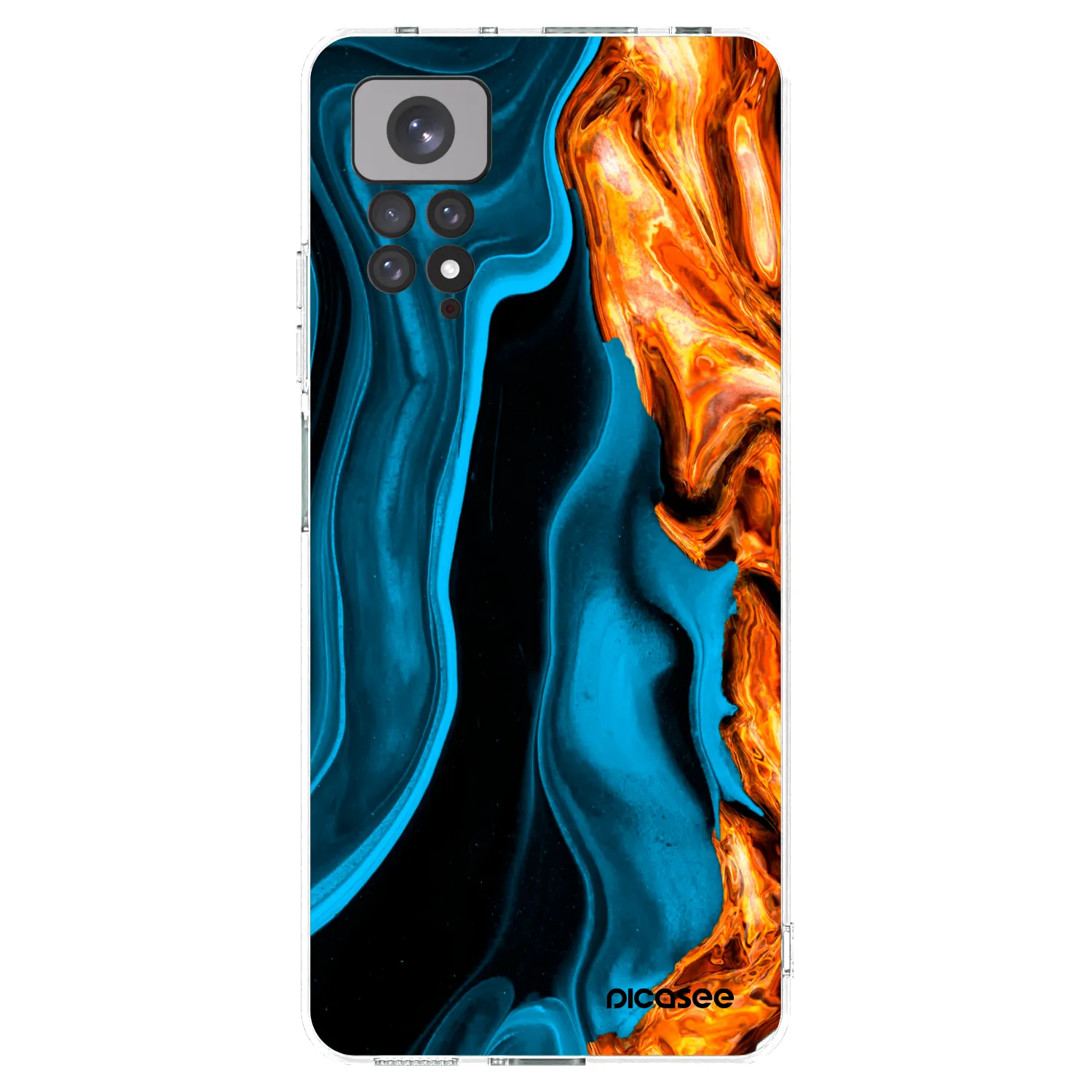 Picasee silikónový prehľadný obal pre Xiaomi Redmi Note 11S 4G - Gold blue