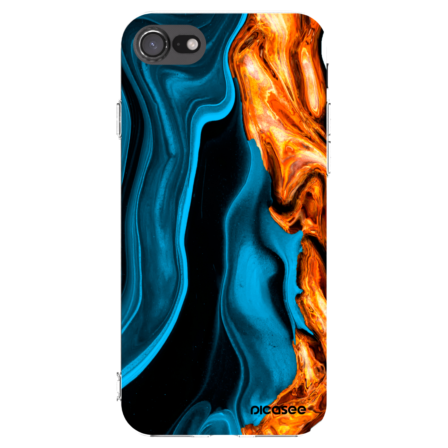 Picasee silikónový prehľadný obal pre Apple iPhone SE 2022 - Gold blue