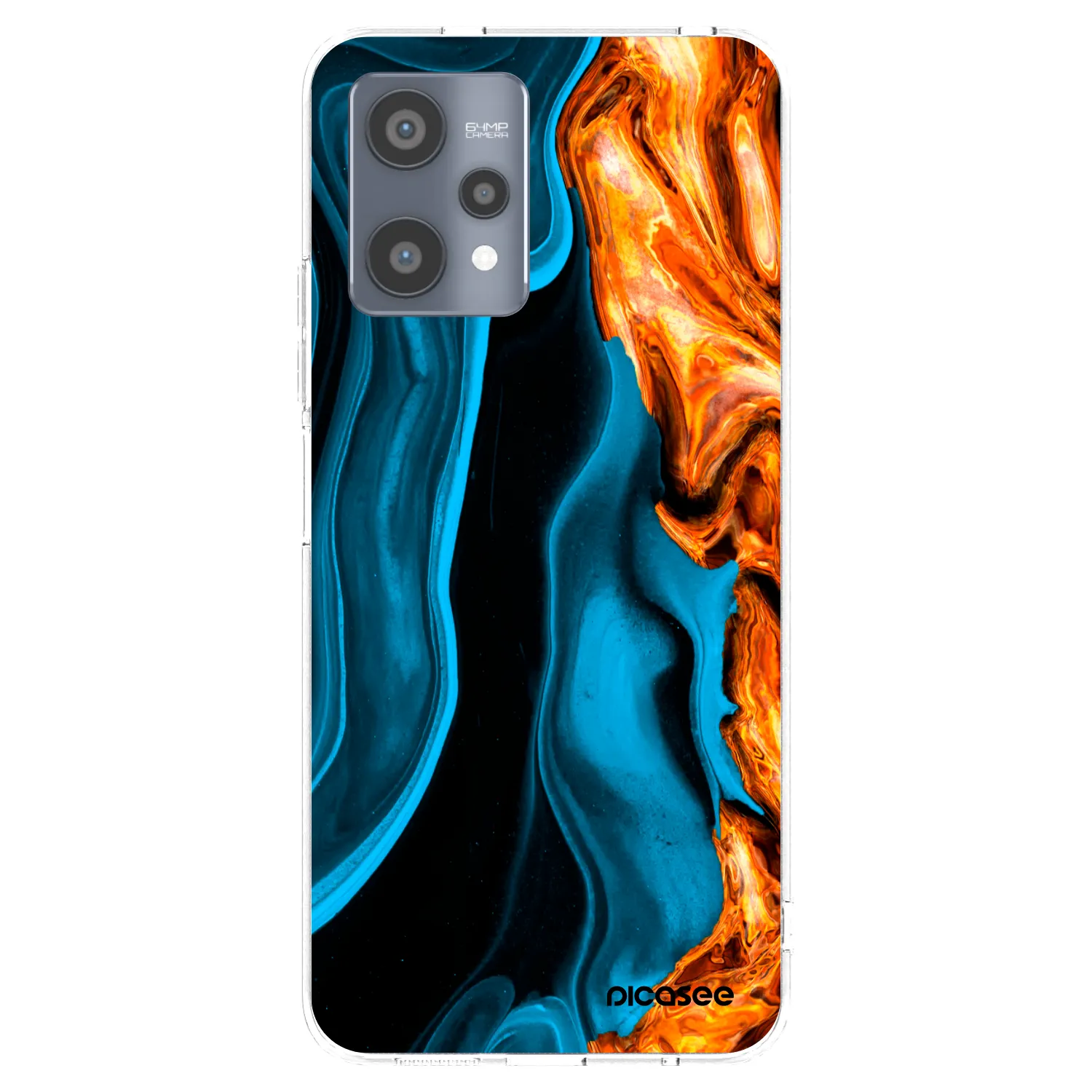 Picasee silikónový prehľadný obal pre Realme 9 Pro 5G - Gold blue