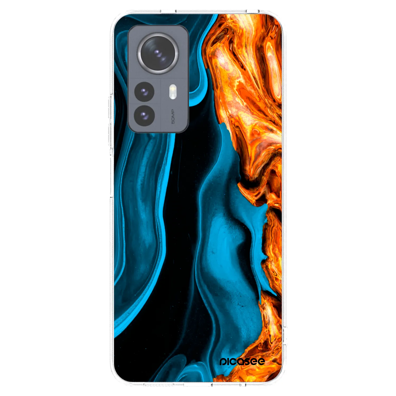 Picasee silikónový prehľadný obal pre Xiaomi 12 Pro - Gold blue