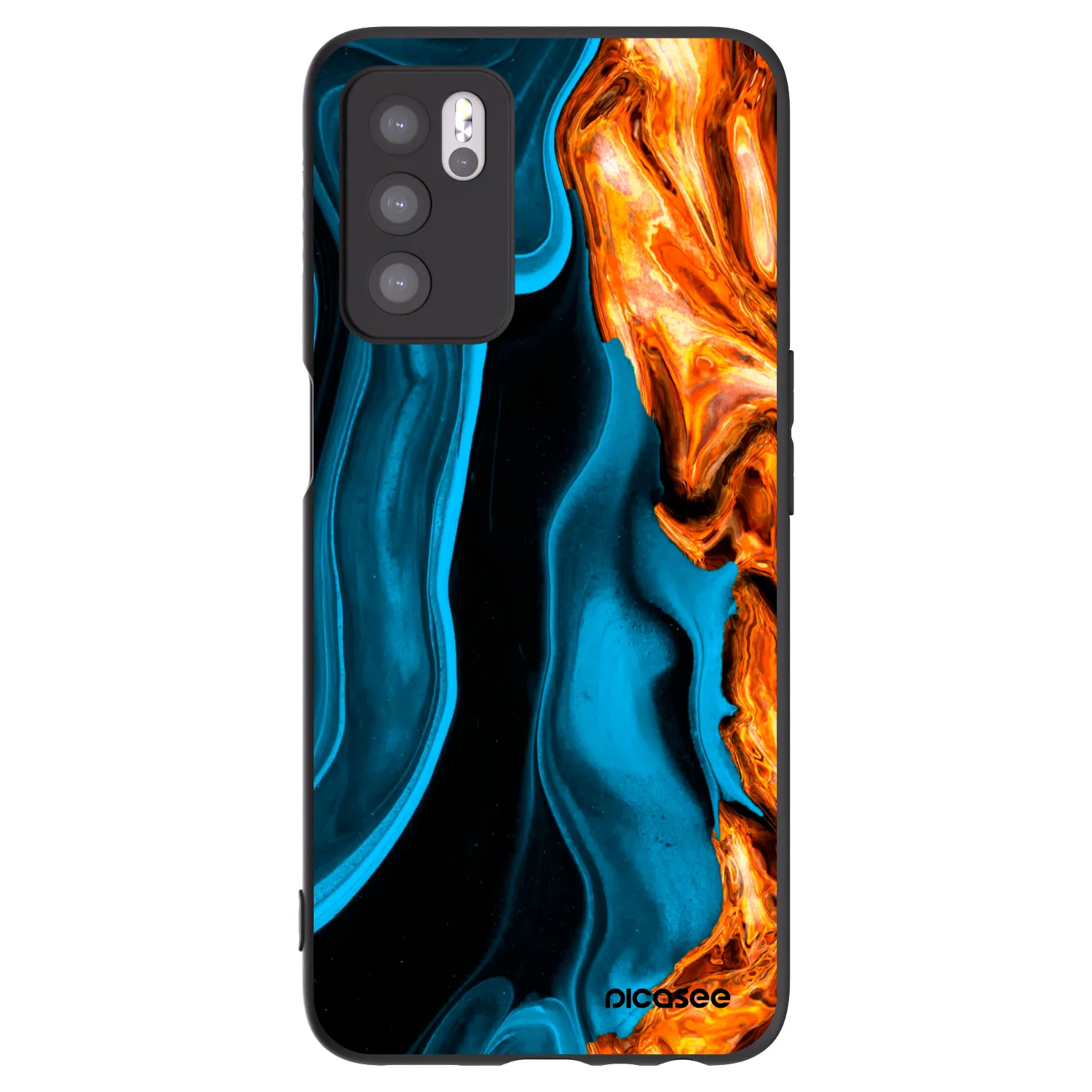 Picasee silikónový čierny obal pre OPPO A16s - Gold blue