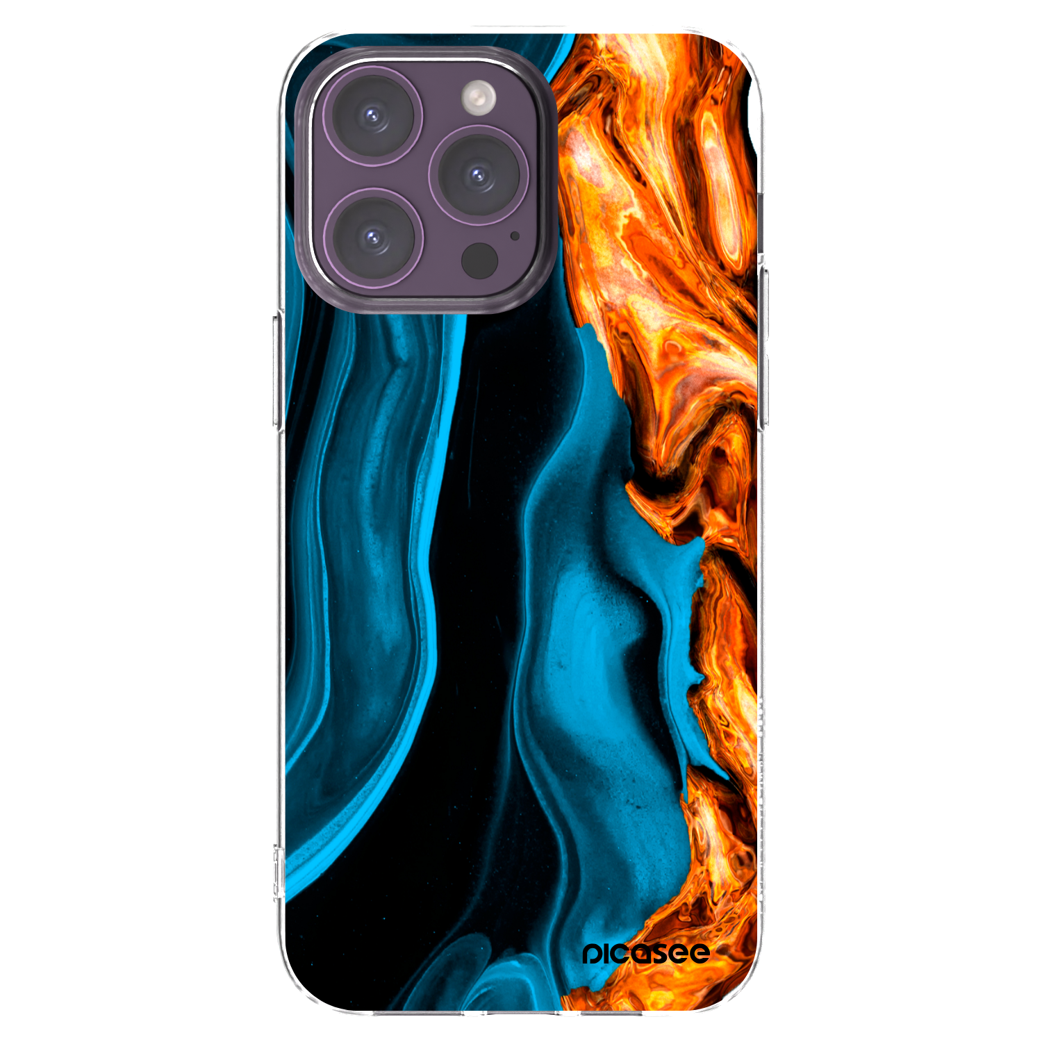 Picasee silikónový prehľadný obal pre Apple iPhone 14 Pro Max - Gold blue