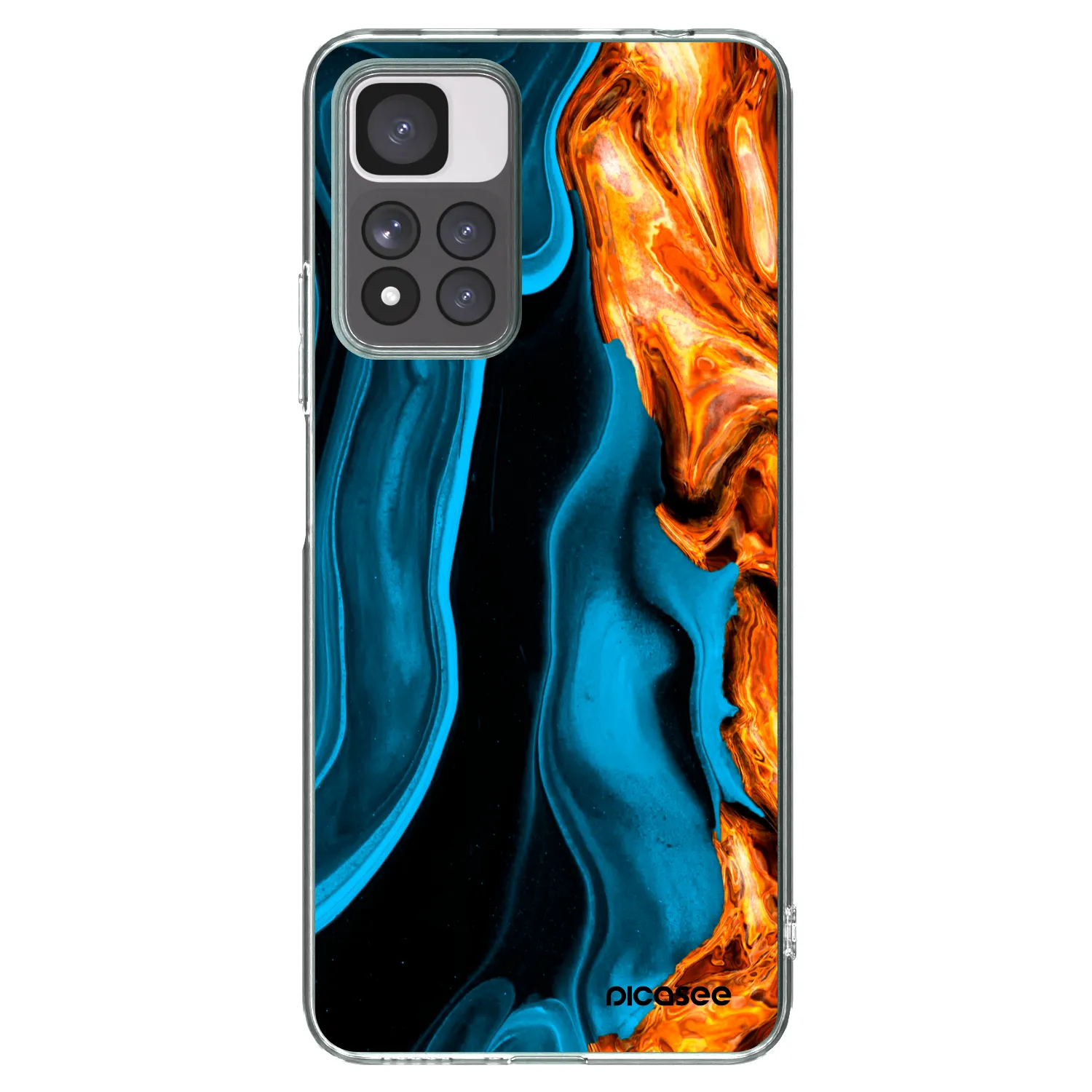 Picasee silikónový prehľadný obal pre Xiaomi Redmi Note 11 Pro+ 5G - Gold blue