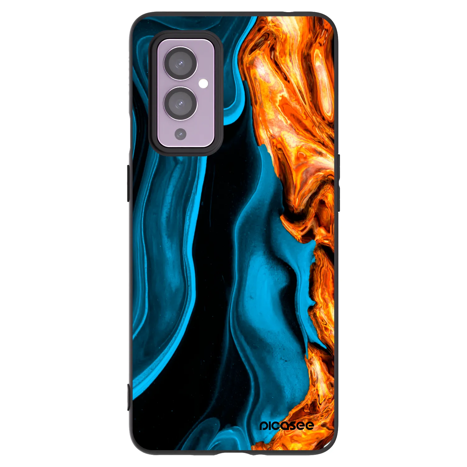 Picasee silikónový čierny obal pre OnePlus 9 - Gold blue