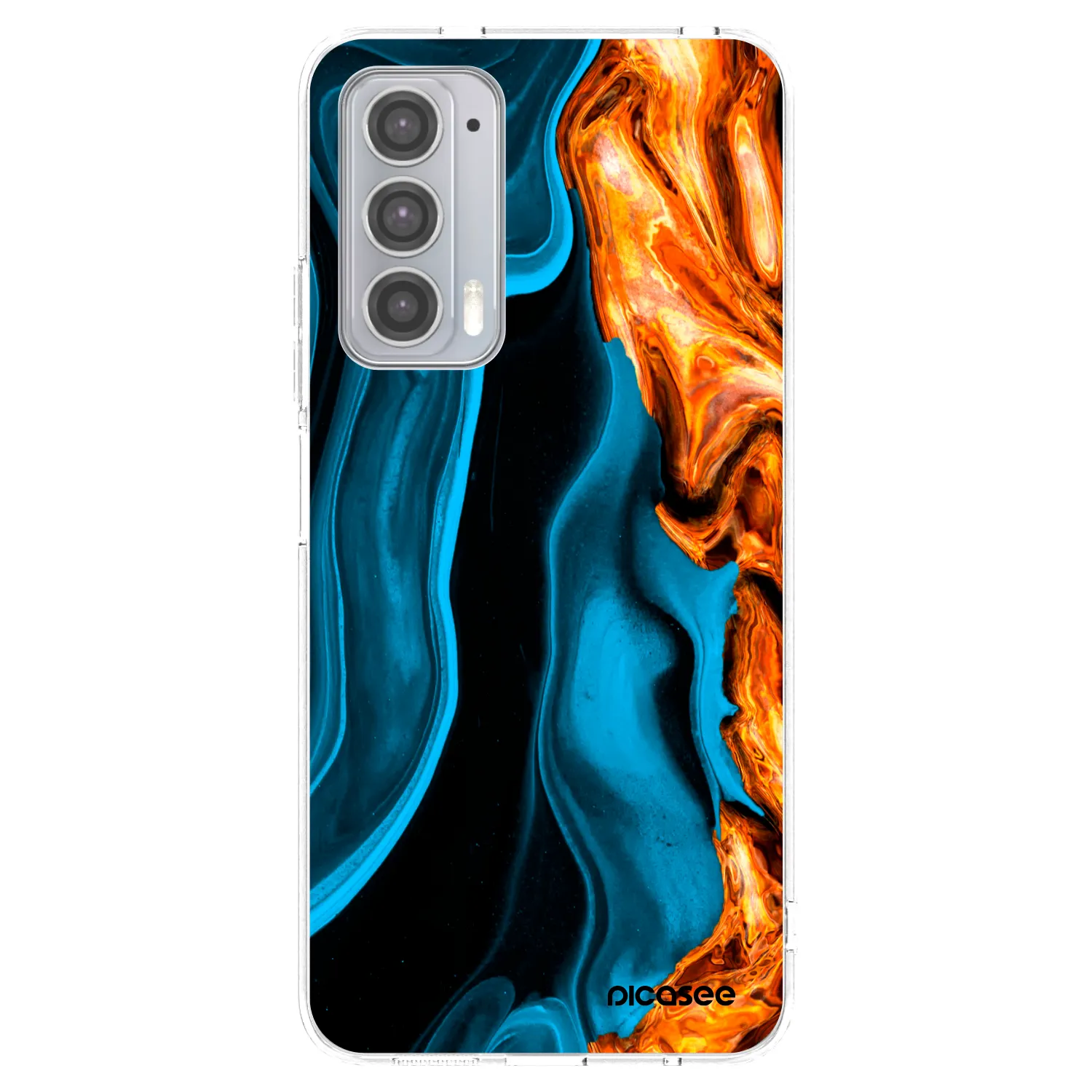 Picasee silikónový prehľadný obal pre Motorola Edge 20 - Gold blue