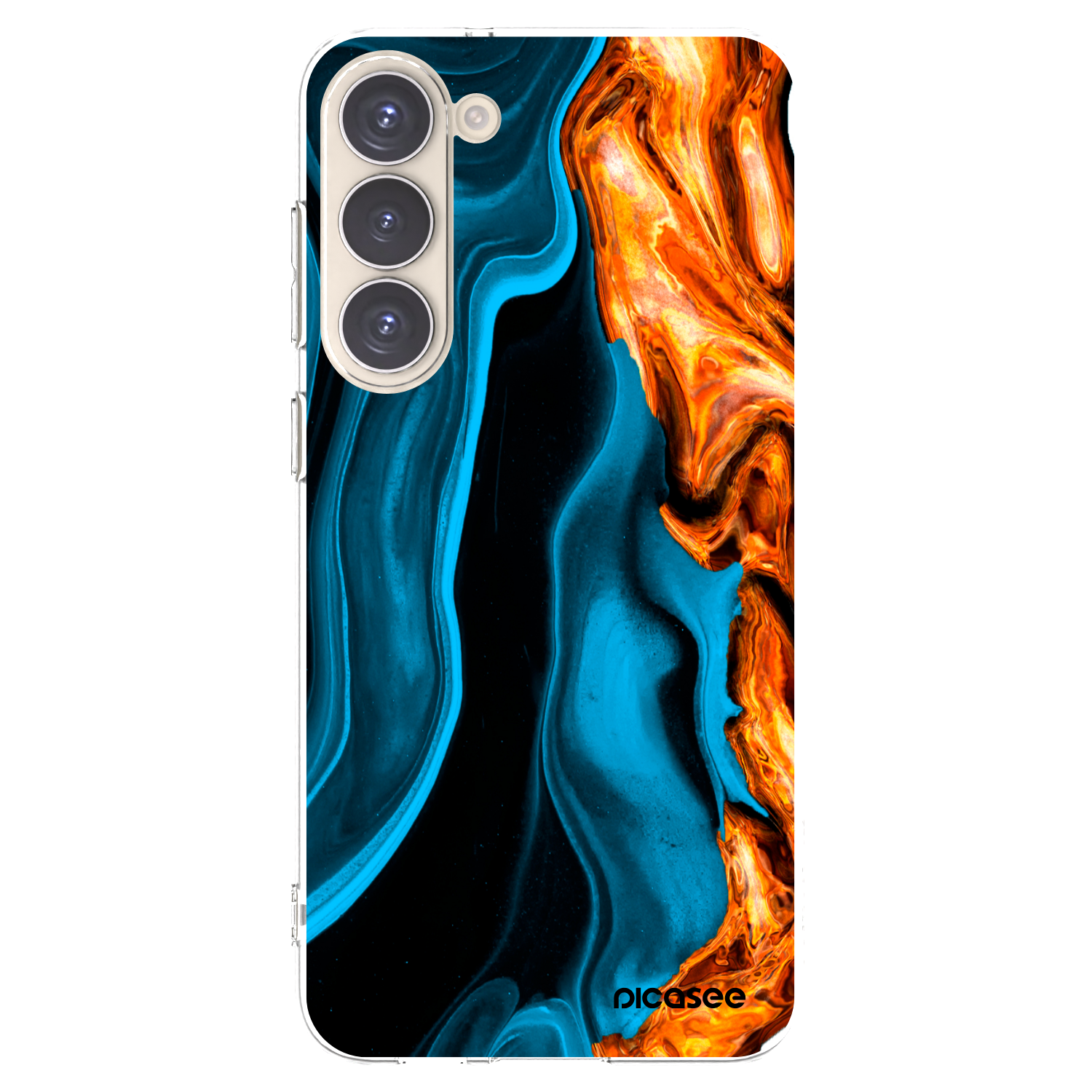 Picasee silikónový prehľadný obal pre Samsung Galaxy S23+ 5G - Gold blue
