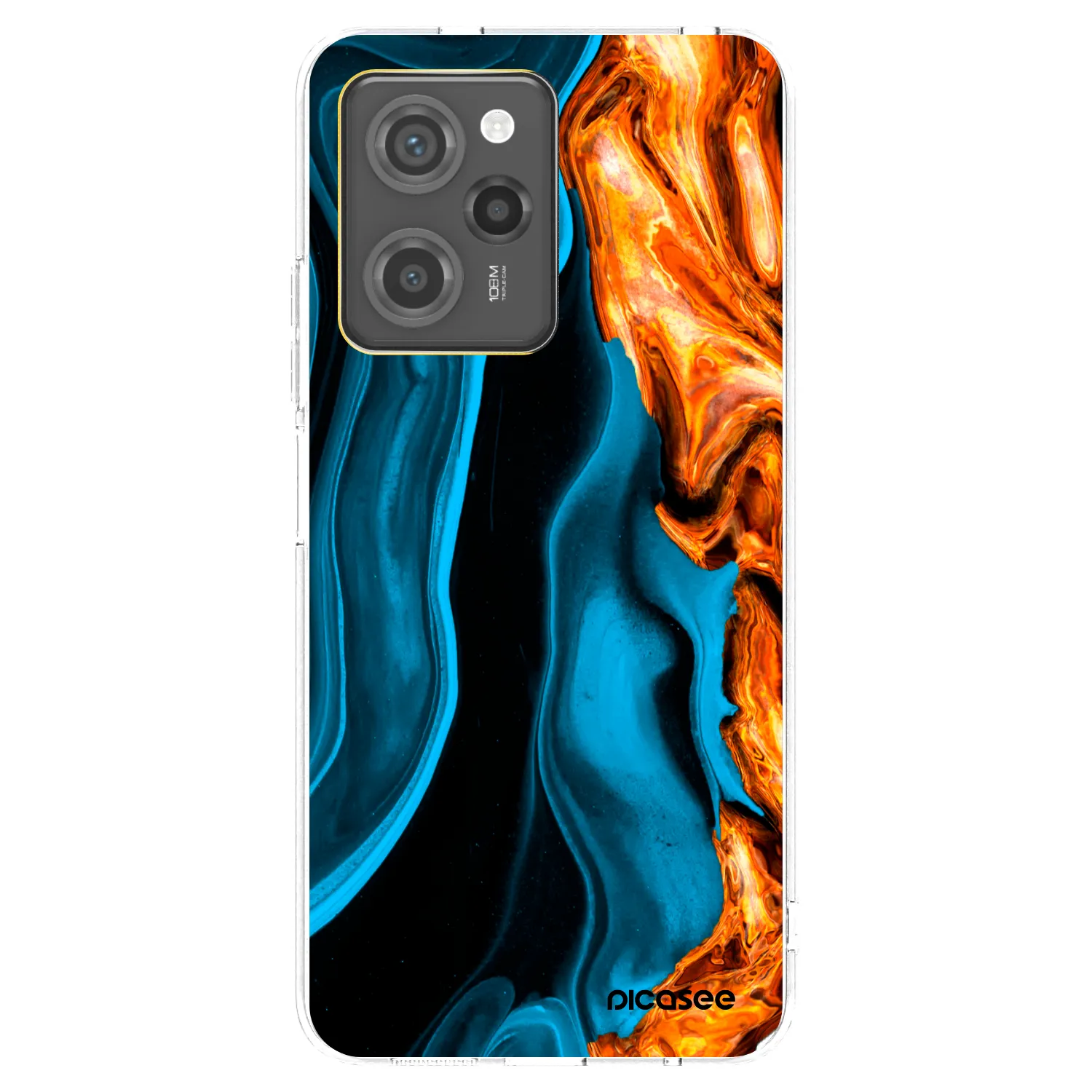 Picasee silikónový čierny obal pre Xiaomi Poco X5 Pro - Gold blue