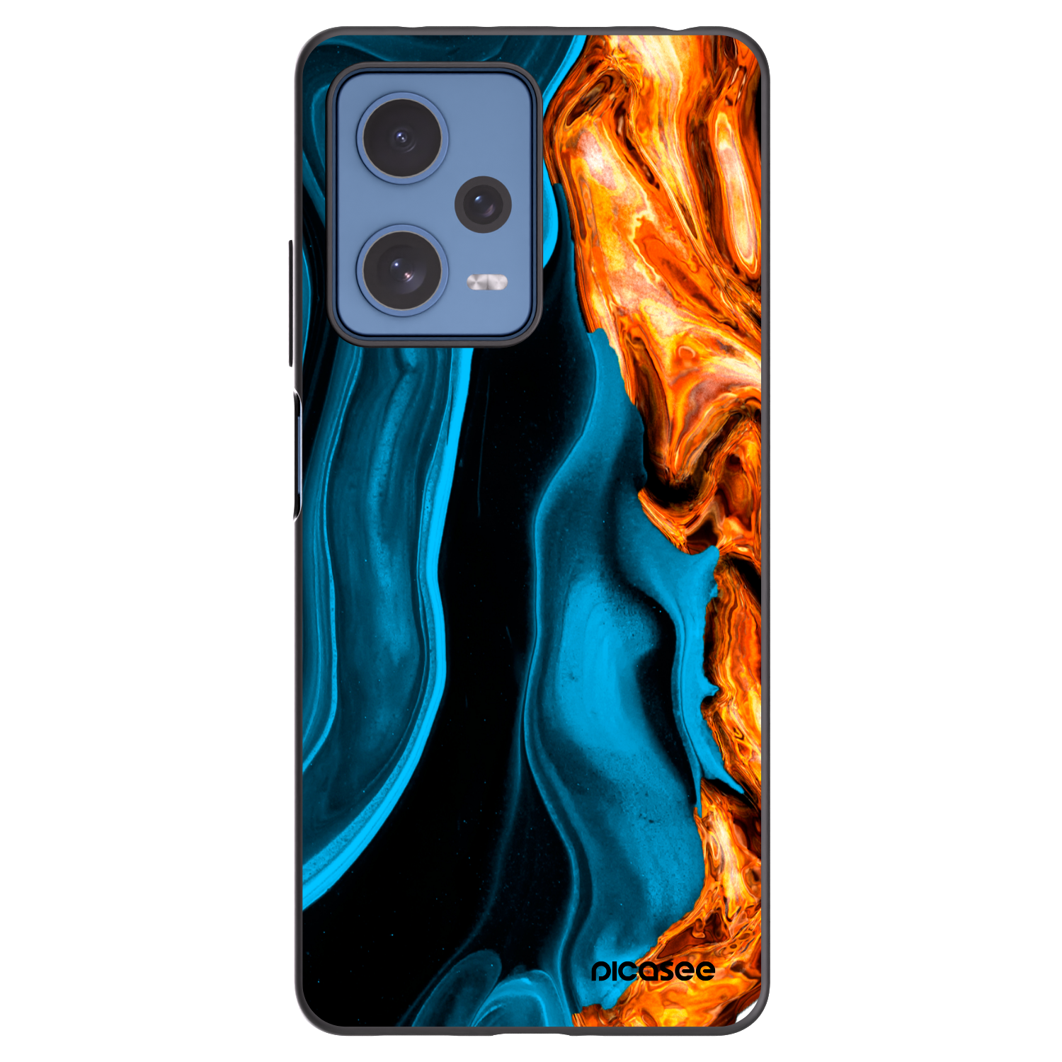 Picasee silikónový čierny obal pre Xiaomi Redmi Note 12 Pro 5G - Gold blue