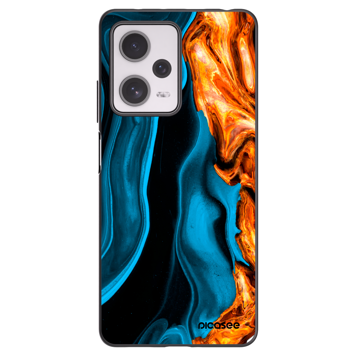 Picasee silikónový čierny obal pre Xiaomi Redmi Note 12 Pro+ 5G - Gold blue