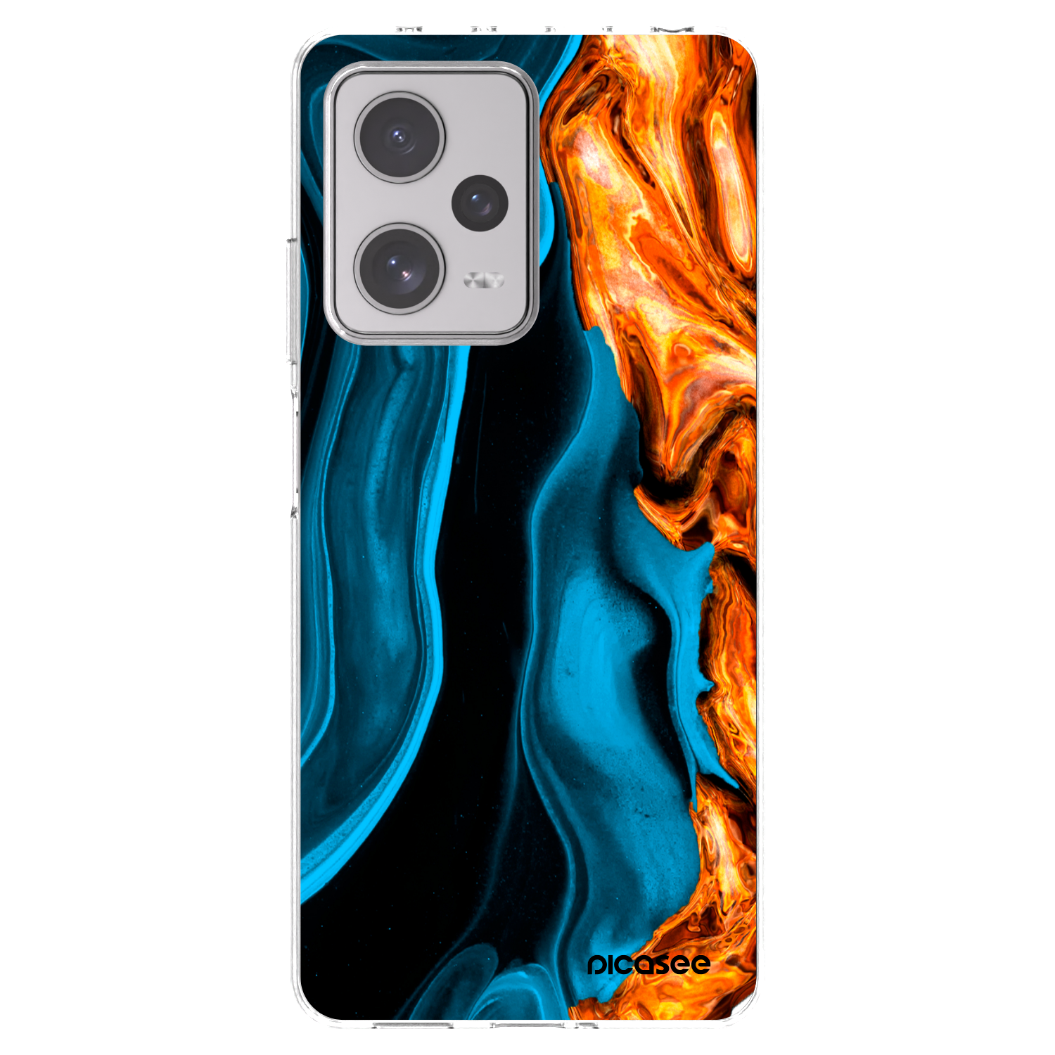 Picasee silikónový prehľadný obal pre Xiaomi Redmi Note 12 Pro+ 5G - Gold blue