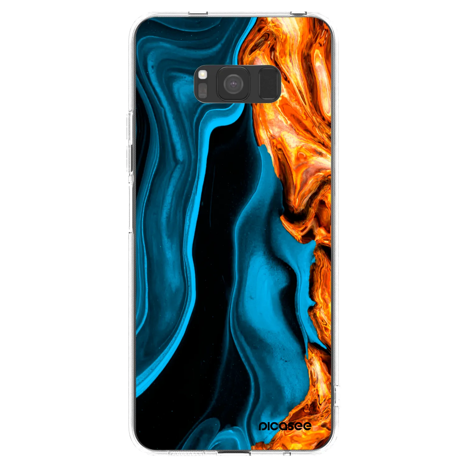 Picasee silikónový prehľadný obal pre Samsung Galaxy S8 G950F - Gold blue