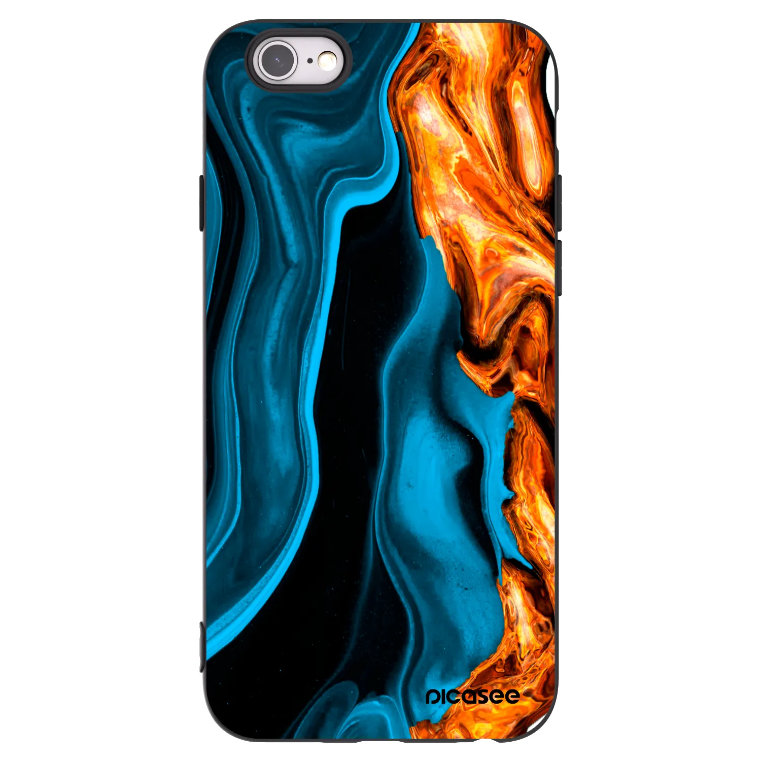 Picasee silikónový čierny obal pre Apple iPhone 6/6S - Gold blue