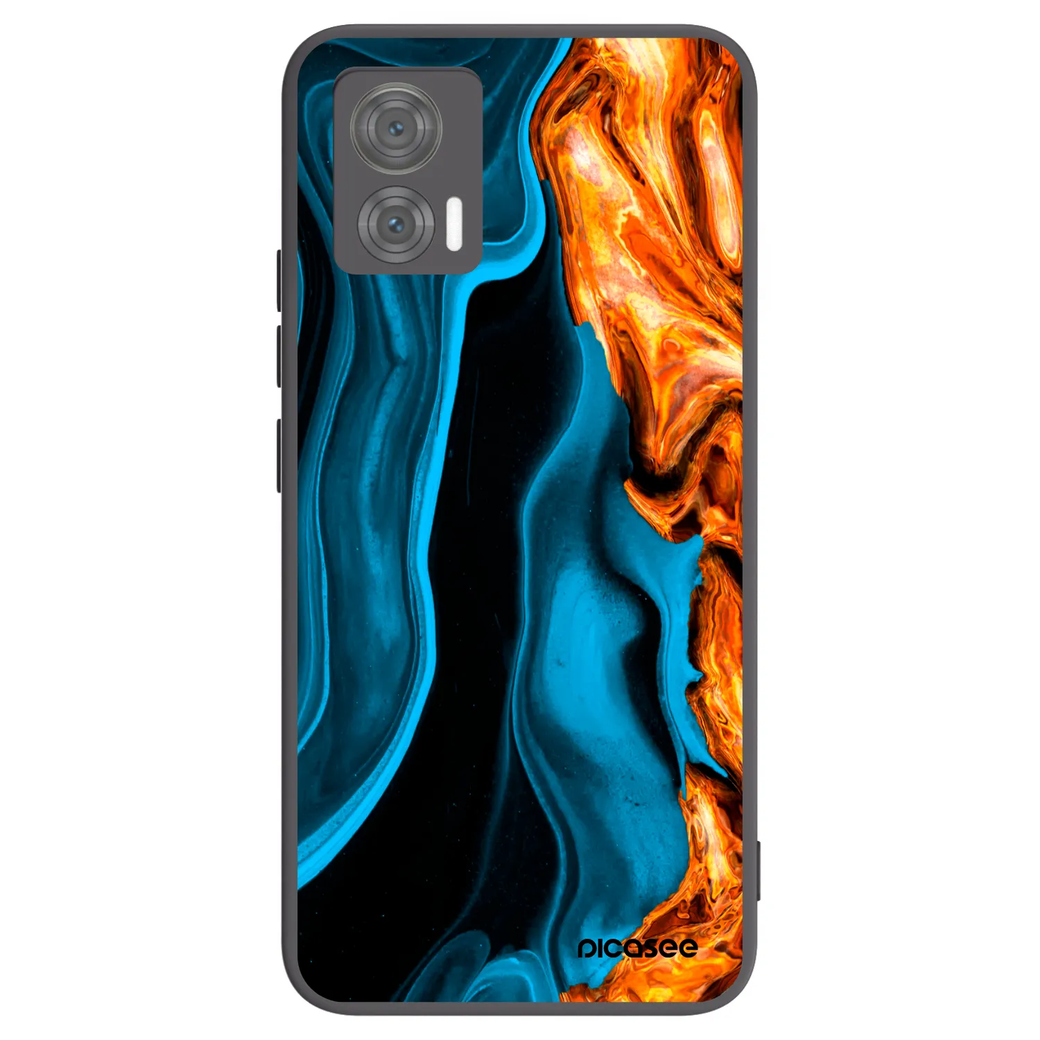 Picasee silikónový čierny obal pre Motorola Edge 30 Neo - Gold blue