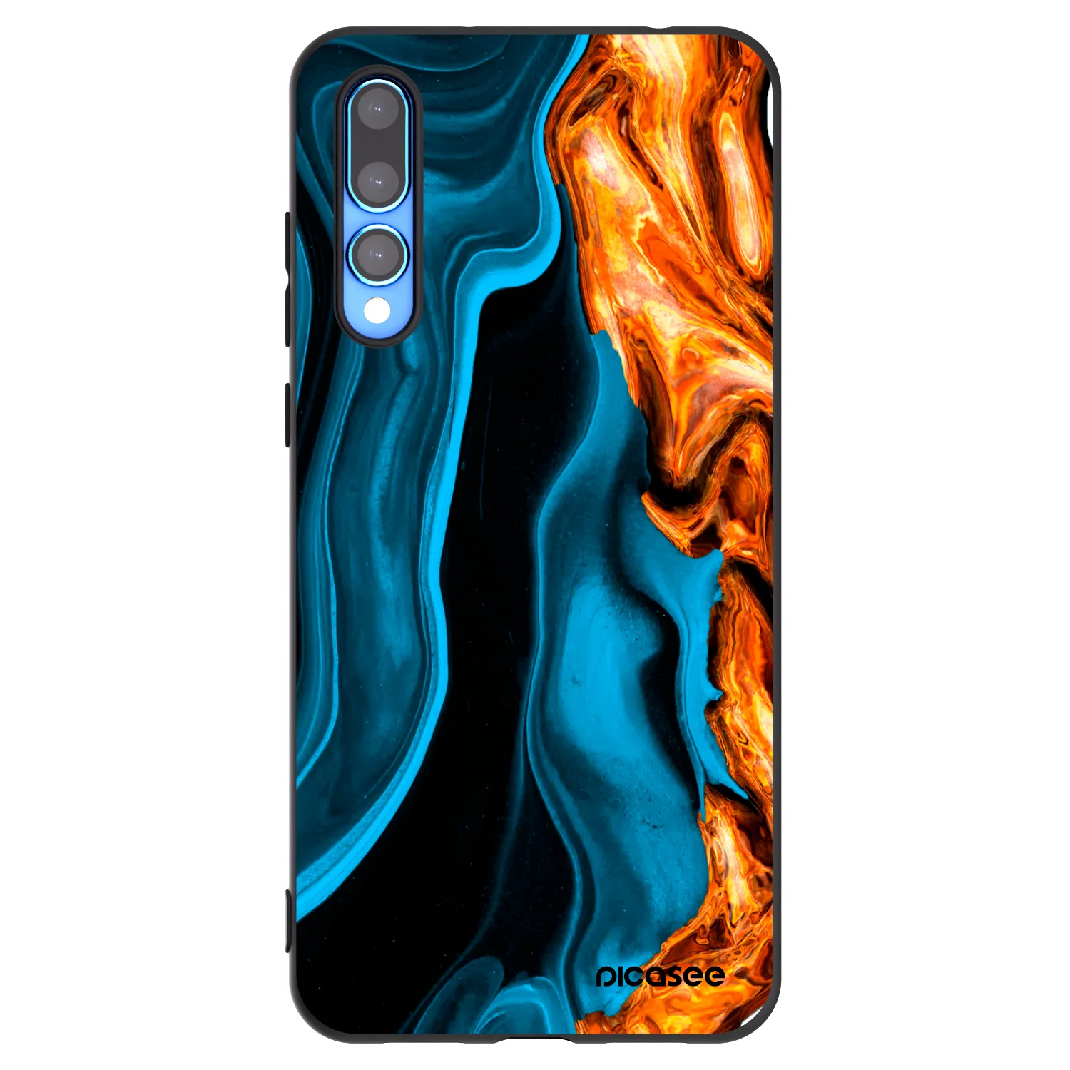 Picasee silikónový čierny obal pre Huawei P20 Pro - Gold blue