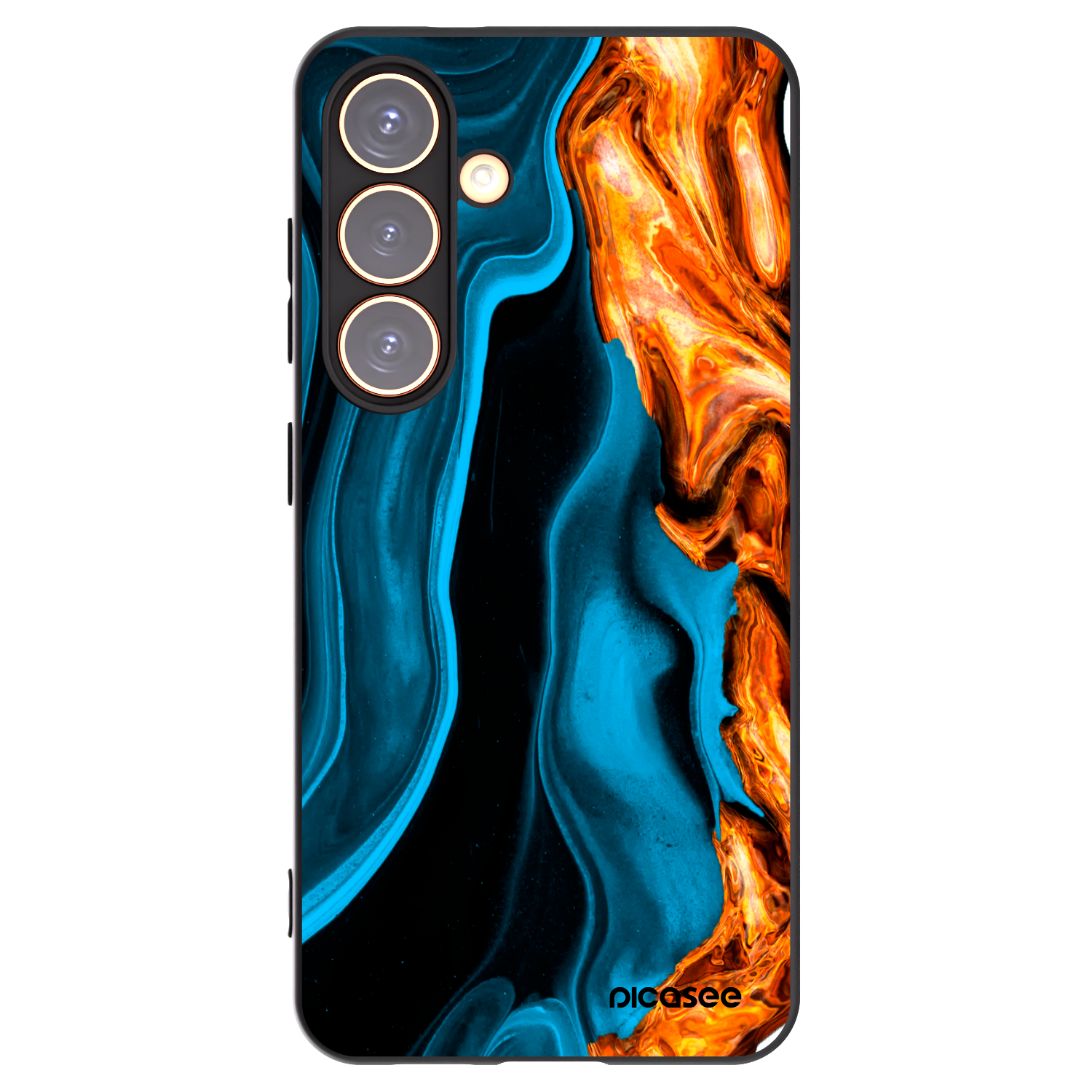 Picasee silikónový čierny obal pre Samsung Galaxy S24 S921B 5G - Gold blue