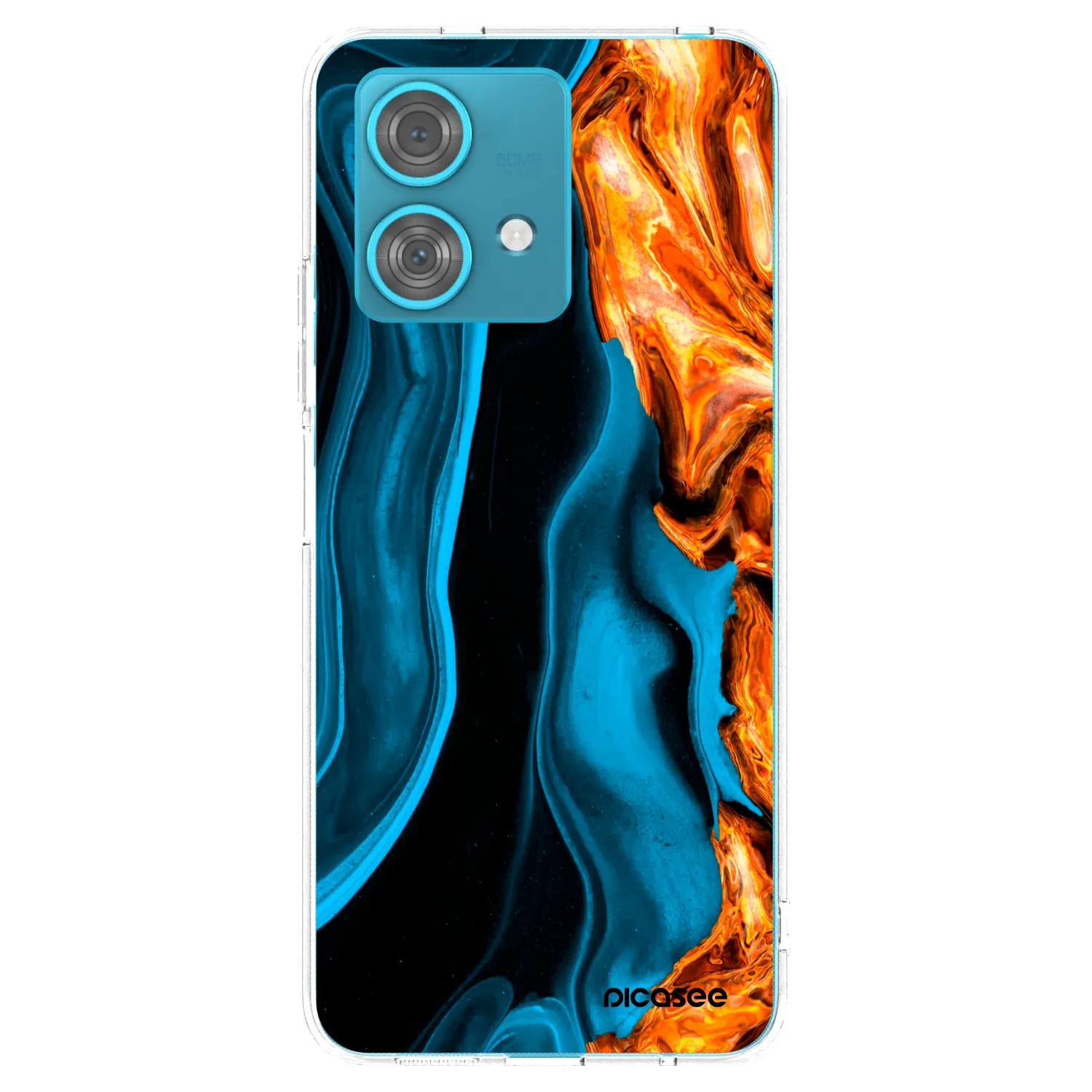 Picasee silikónový prehľadný obal pre Motorola Edge 40 Neo - Gold blue