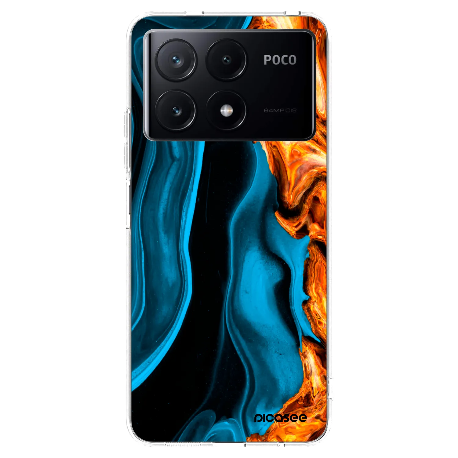 Picasee silikónový prehľadný obal pre Xiaomi Poco X6 Pro - Gold blue
