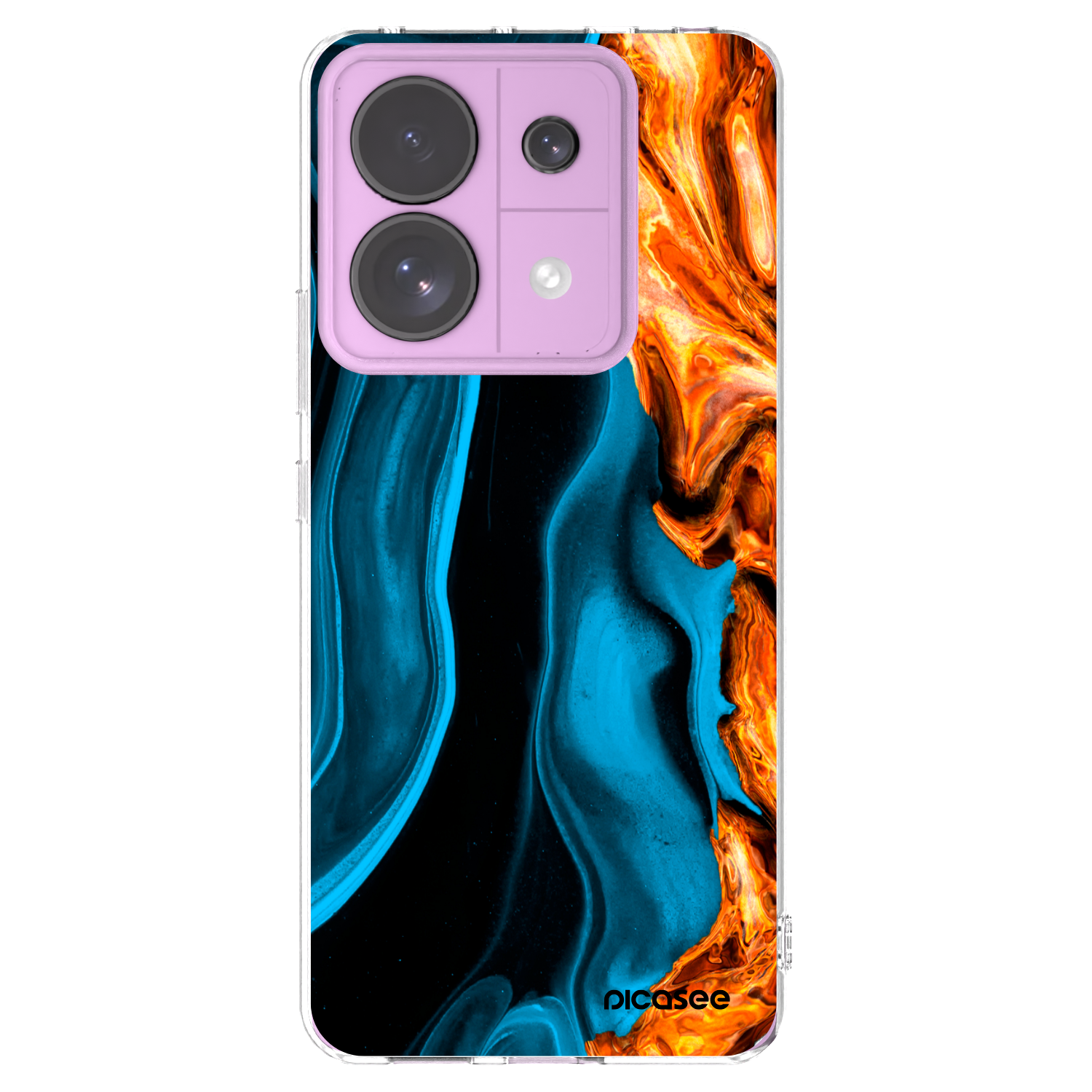 Picasee silikónový prehľadný obal pre Xiaomi Redmi Note 13 Pro 5G - Gold blue
