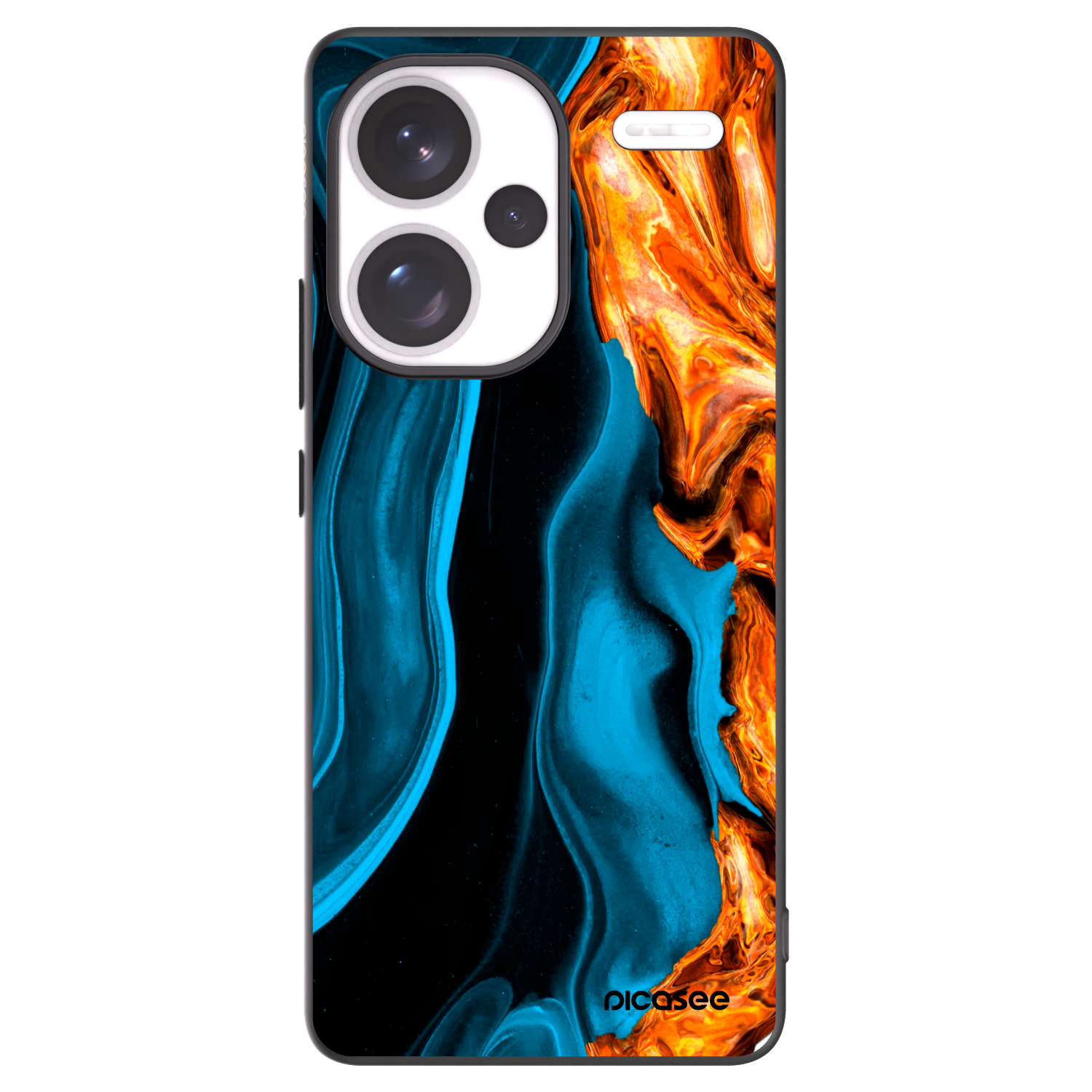 Picasee silikónový čierny obal pre Xiaomi Redmi Note 13 Pro+ 5G - Gold blue