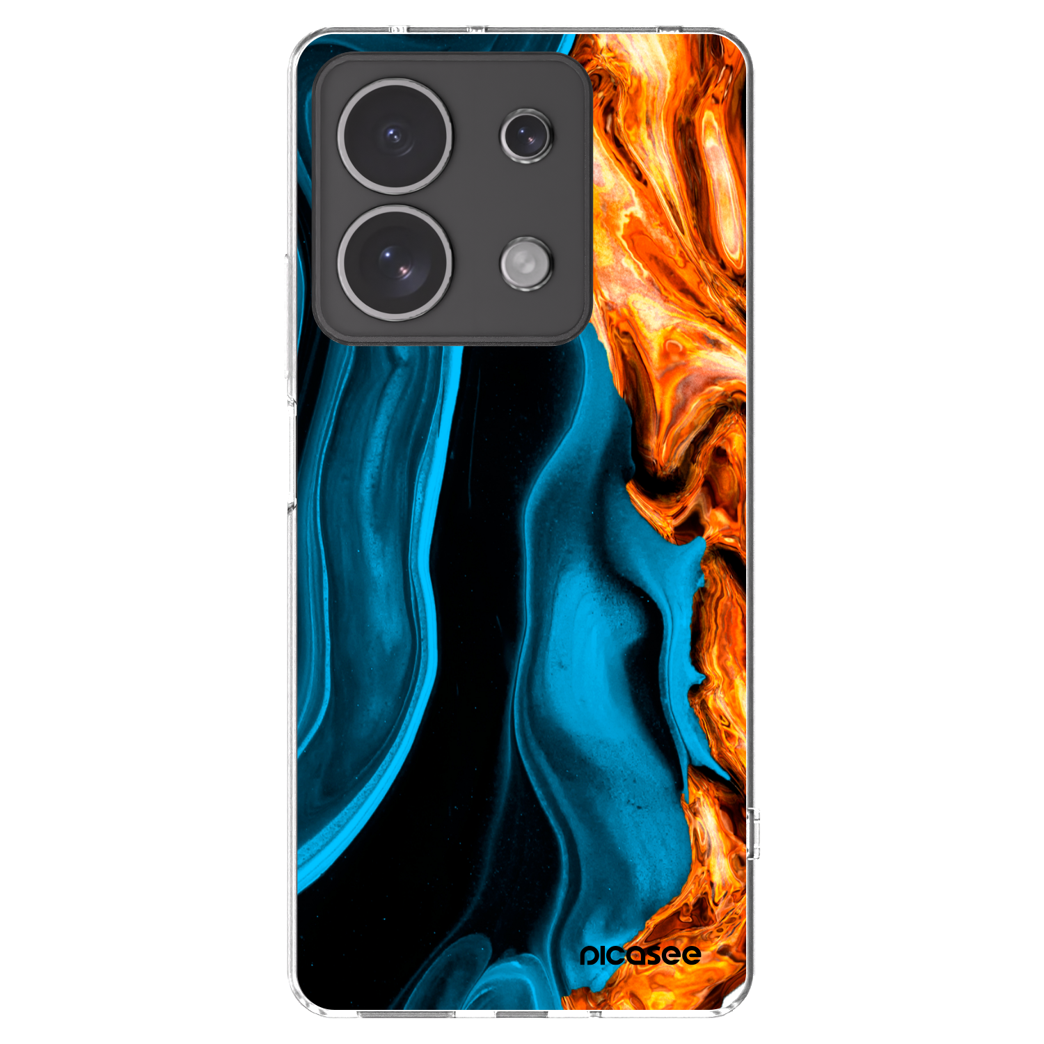 Picasee silikónový prehľadný obal pre Xiaomi Redmi Note 13 4G - Gold blue
