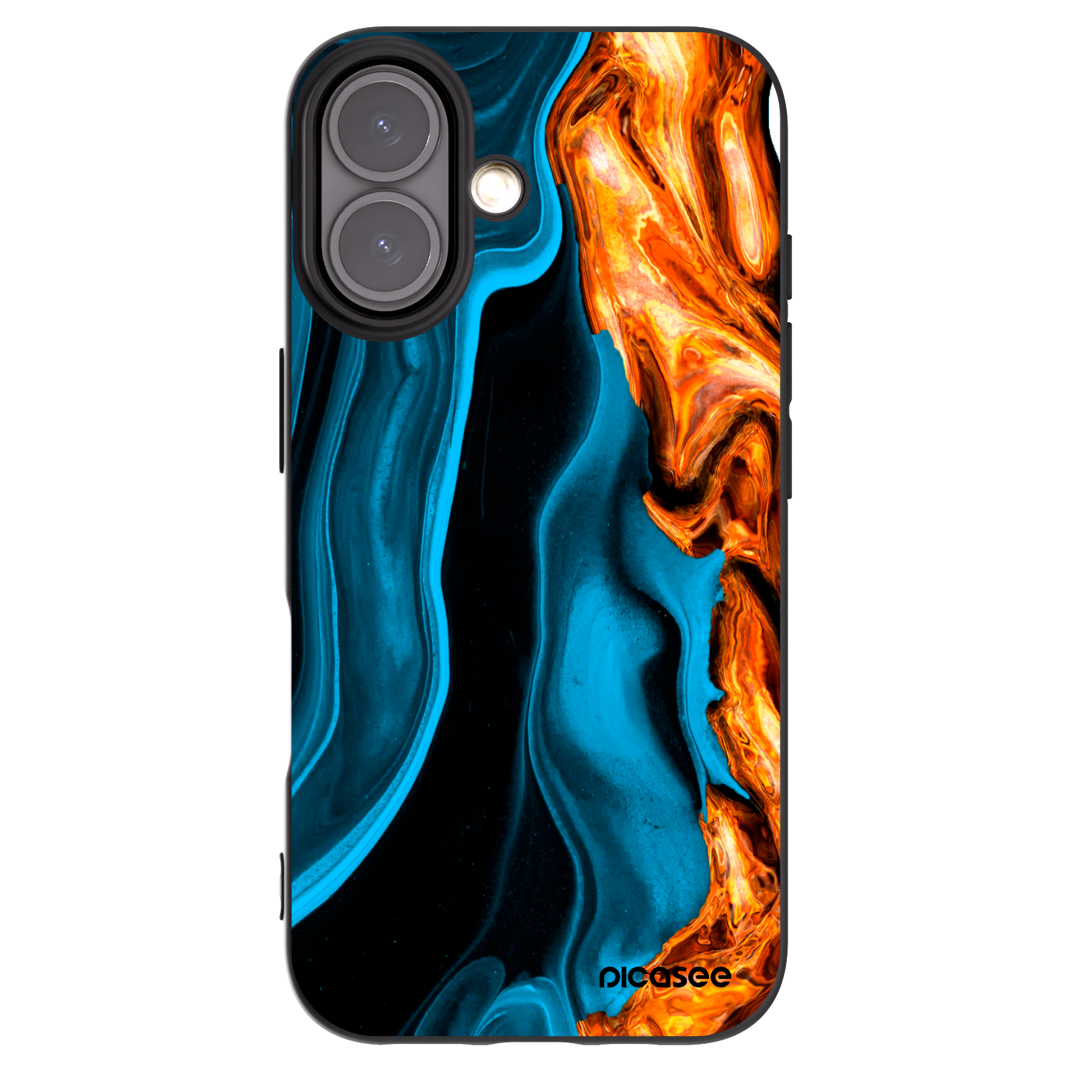 Picasee silikónový čierny obal pre Apple iPhone 16 - Gold blue