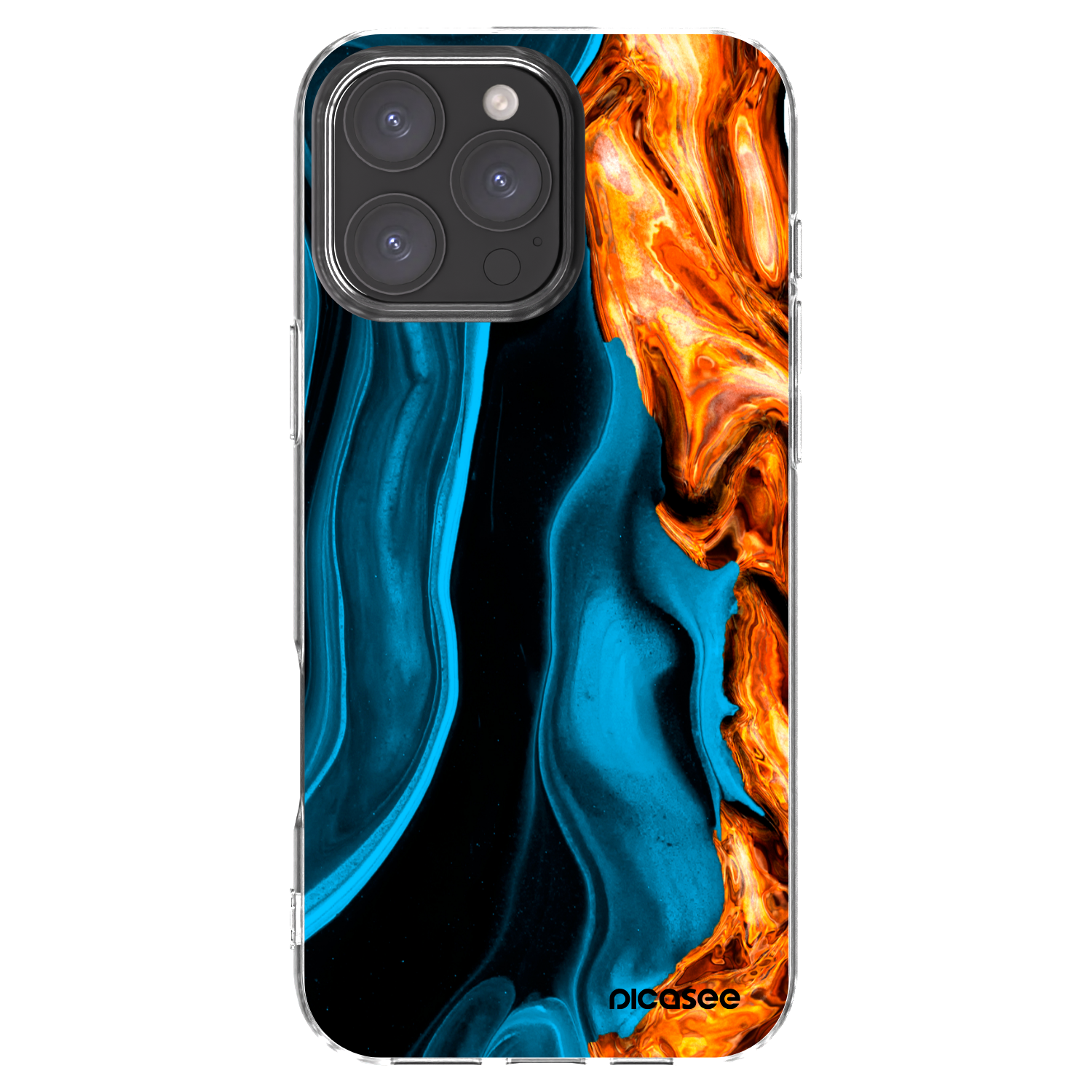 Picasee silikónový prehľadný obal pre Apple iPhone 16 Pro Max - Gold blue